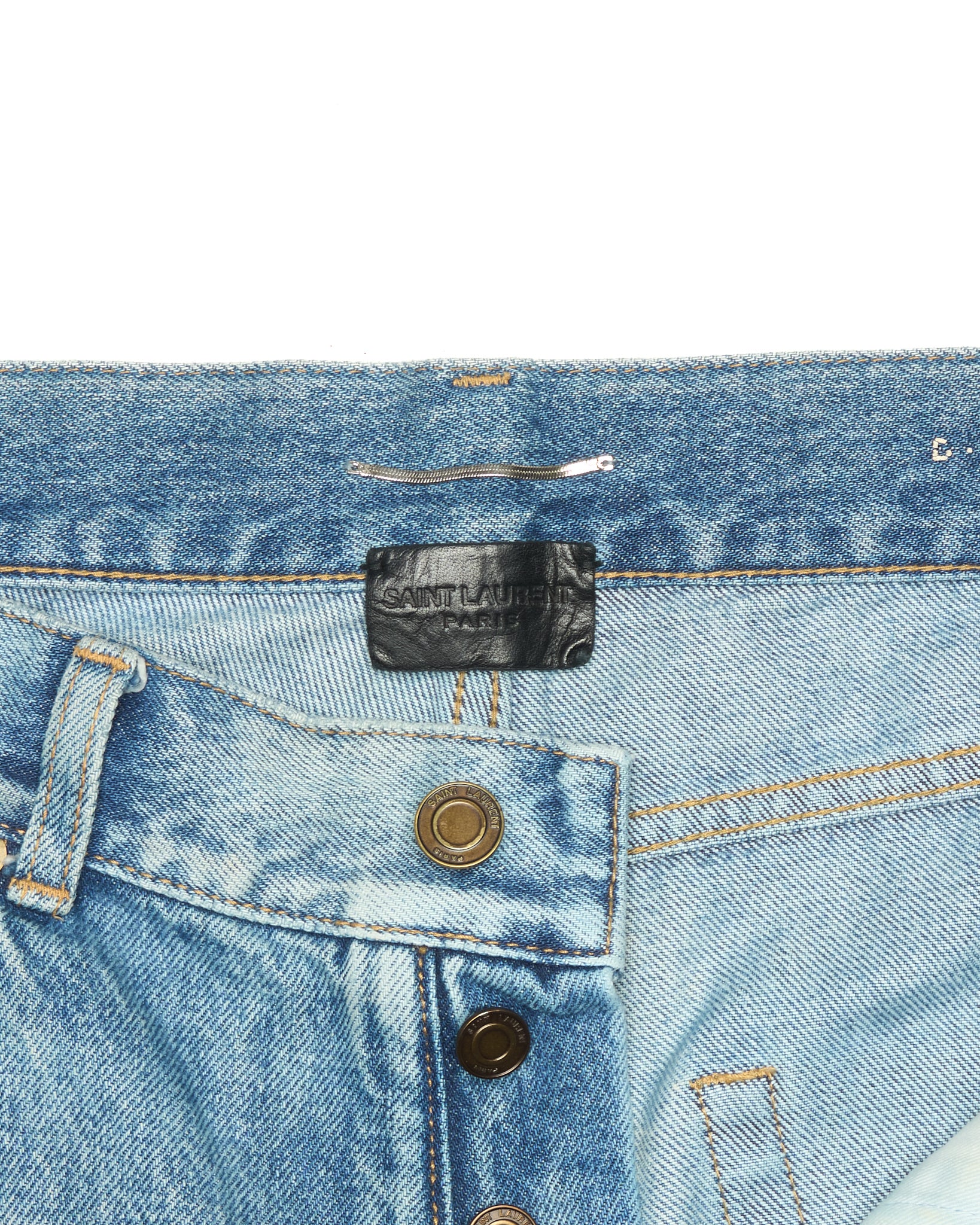 2010s Saint Laurent Paris 'D13' Faded Light Indigo Denim