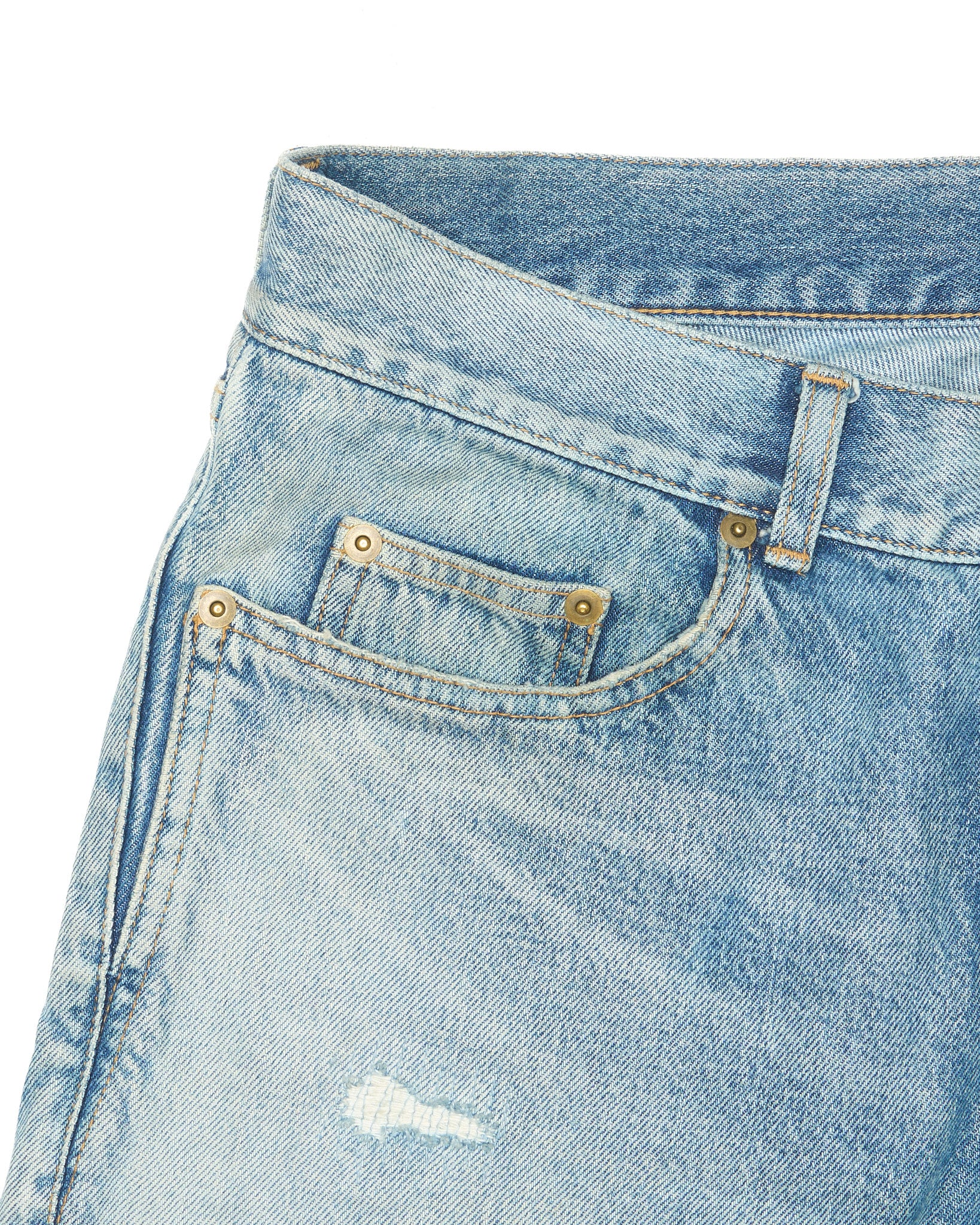 2010s Saint Laurent Paris 'D13' Faded Light Indigo Denim