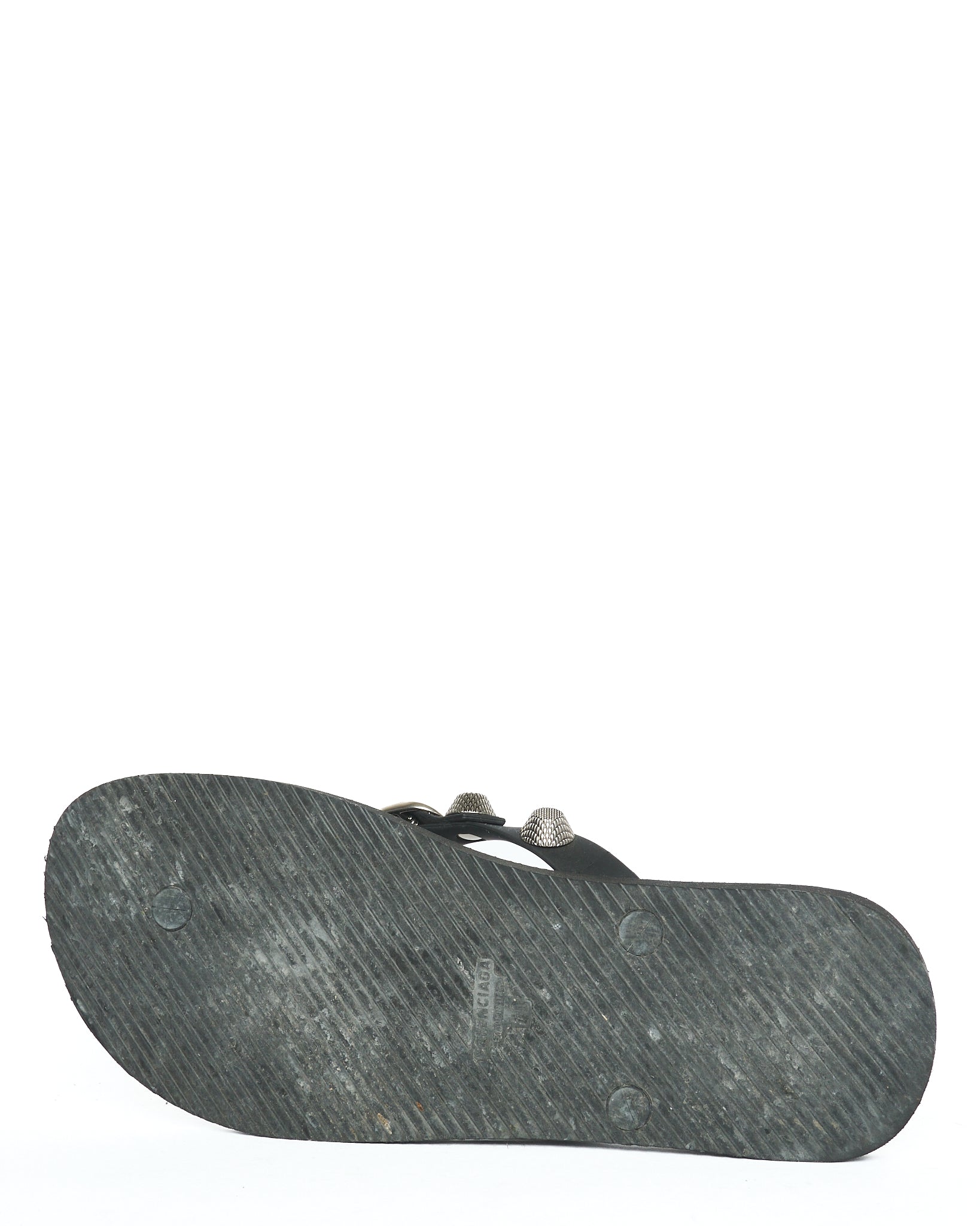 Balenciaga Giant Stud Black Rubber Flip Flops