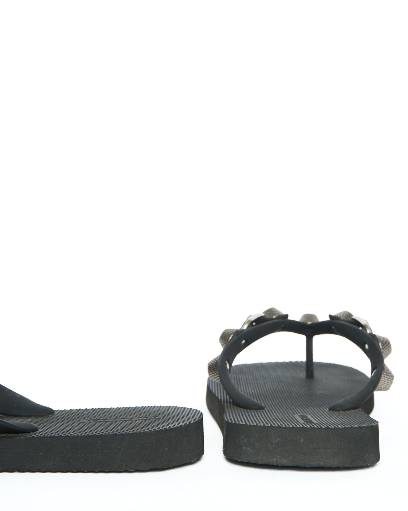 Balenciaga Giant Stud Black Rubber Flip Flops