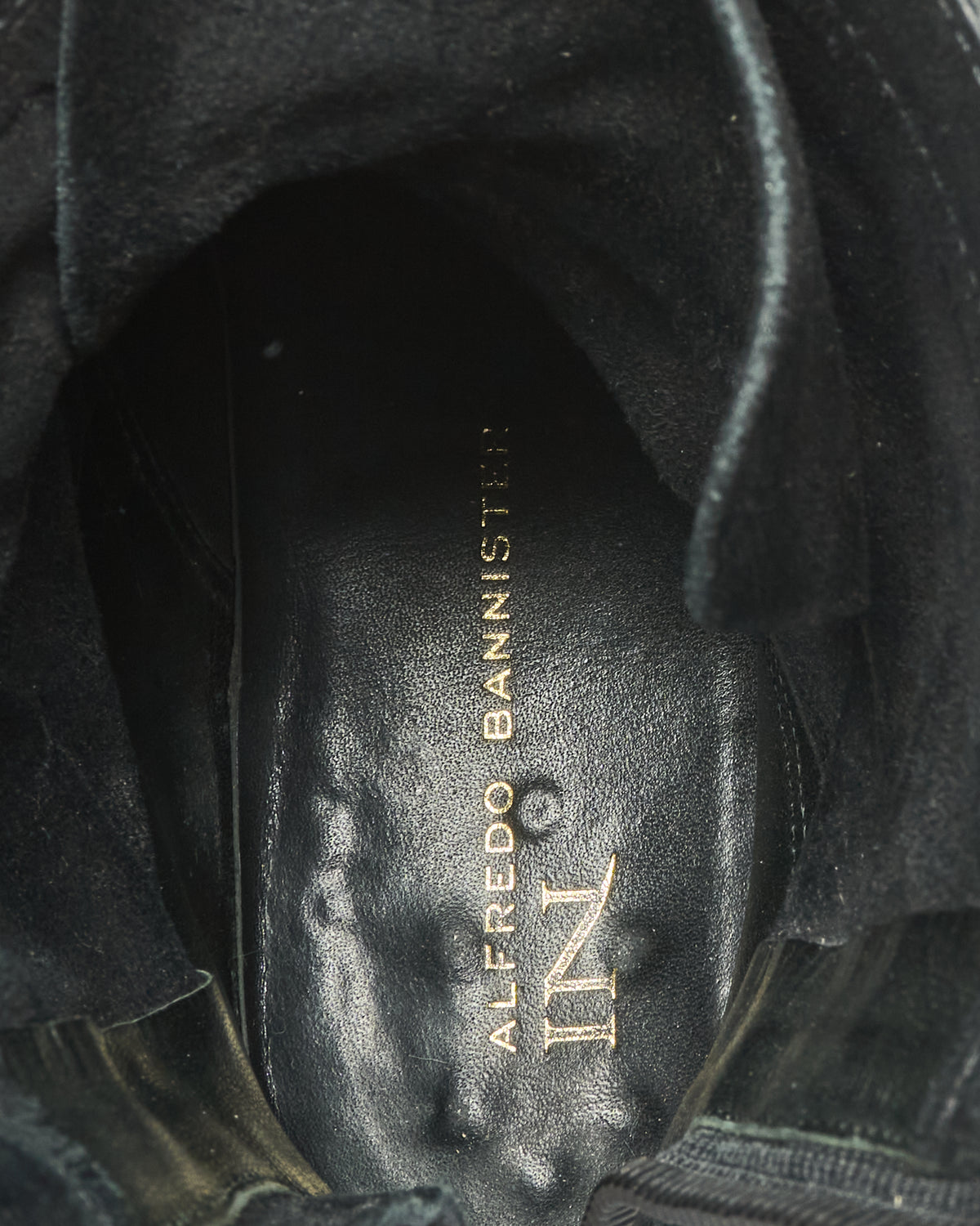 Late 00s Alfredo Bannister IN Reverse Leather Lace-Up Back-Zip Combat Boots