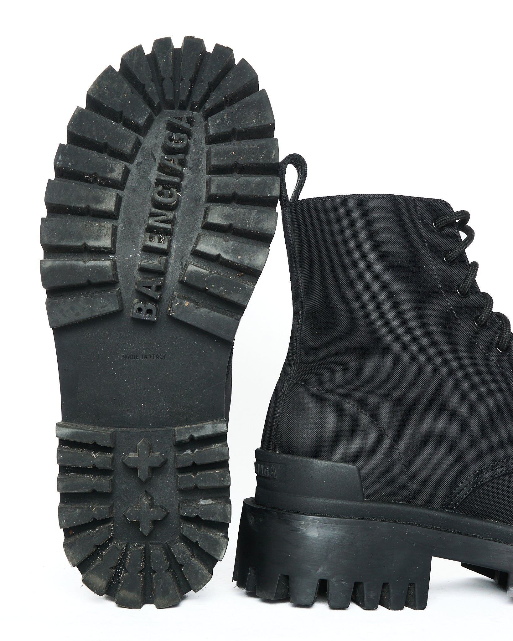 Balenciaga Black Nylon Strike Booties
