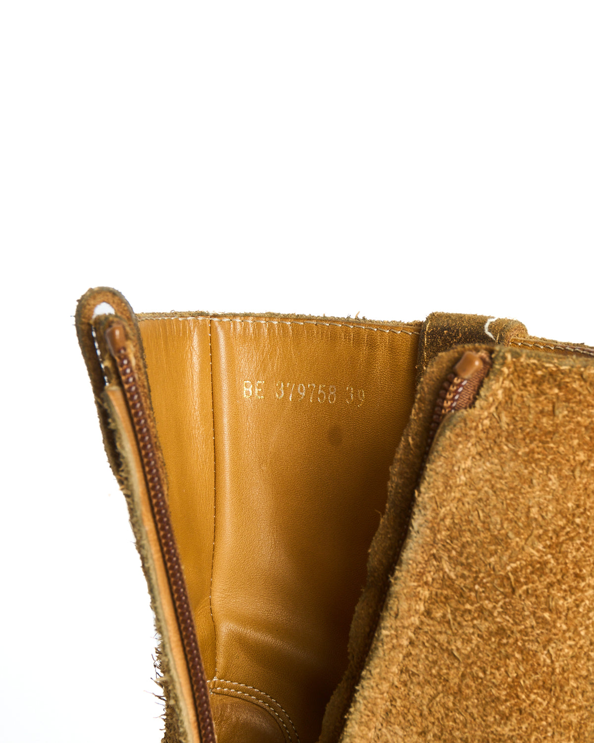 Mid 2010s Saint Laurent Paris Tan Suede Wyatt Side Zip Ankle Boots