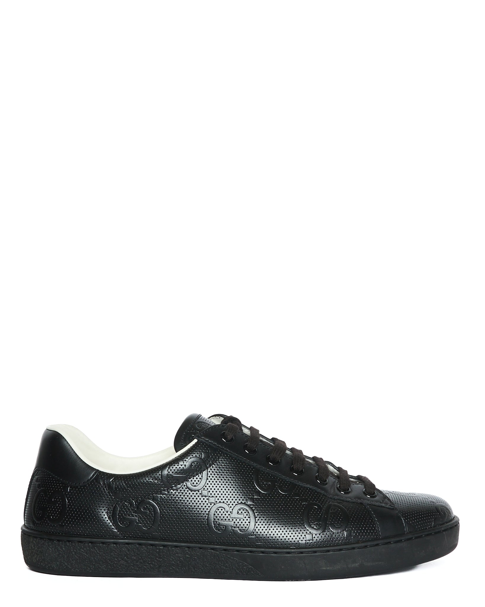 Gucci Ace GG Embossed Black Tennis Sneakers