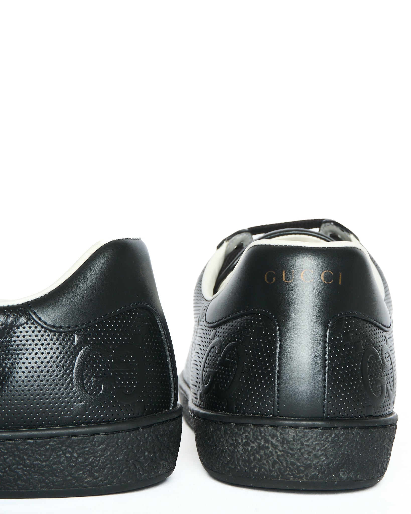 Gucci Ace GG Embossed Black Tennis Sneakers