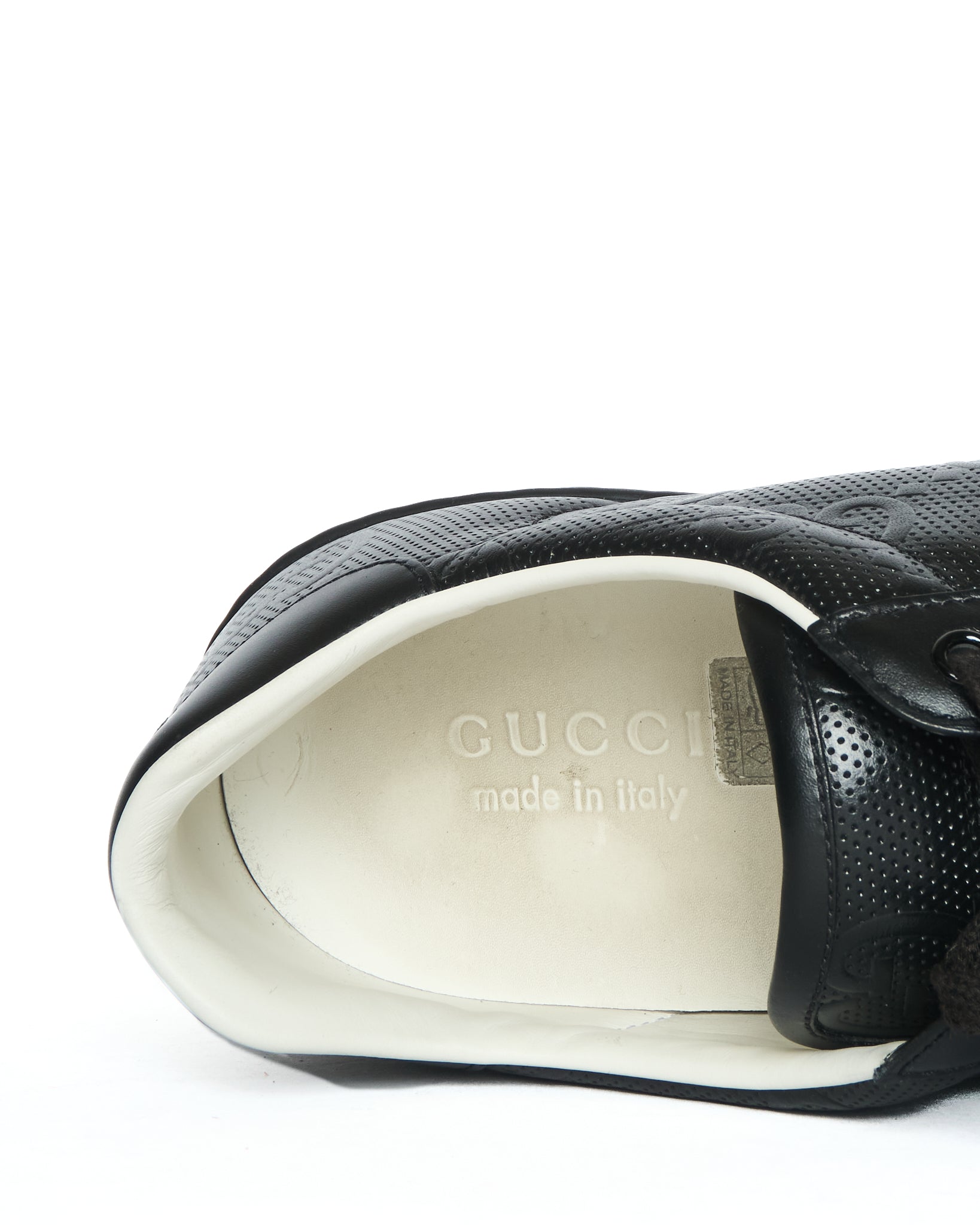 Gucci Ace GG Embossed Black Tennis Sneakers