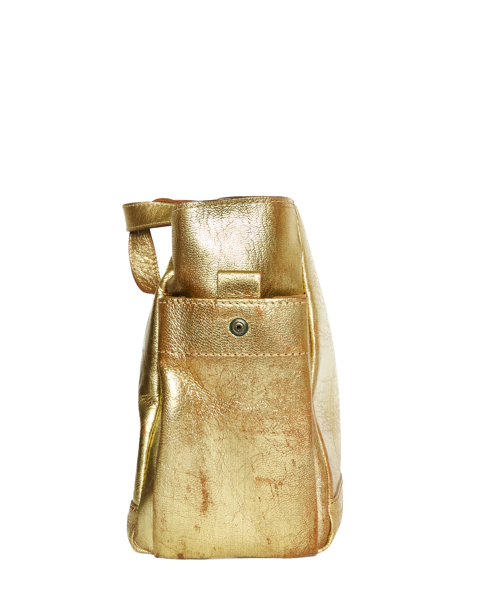 Zucca Gold Leather Tote Bag