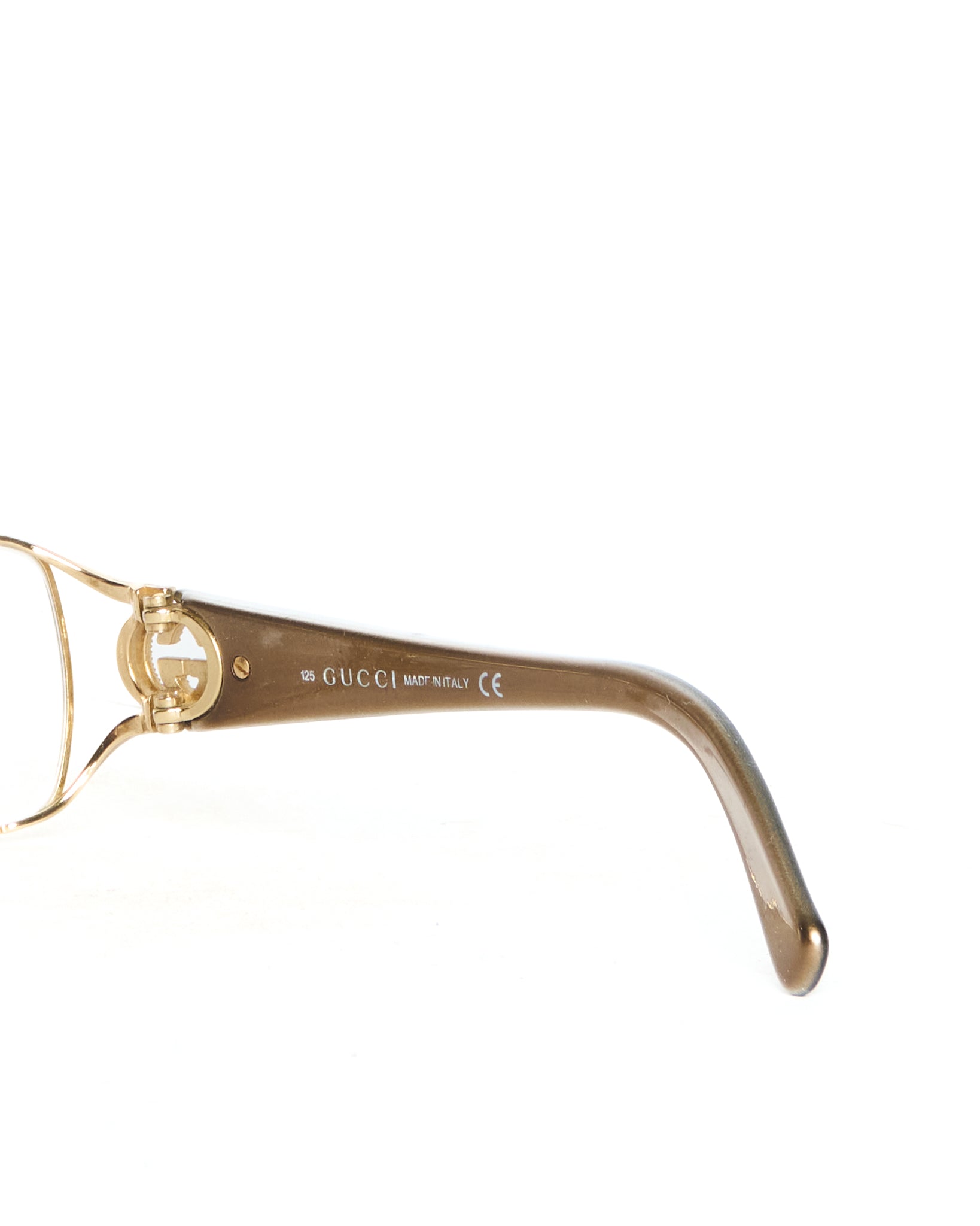 Mid 00s Gucci GG2812 J5G Rectangular Semi-Rimless Eyeglass Frames
