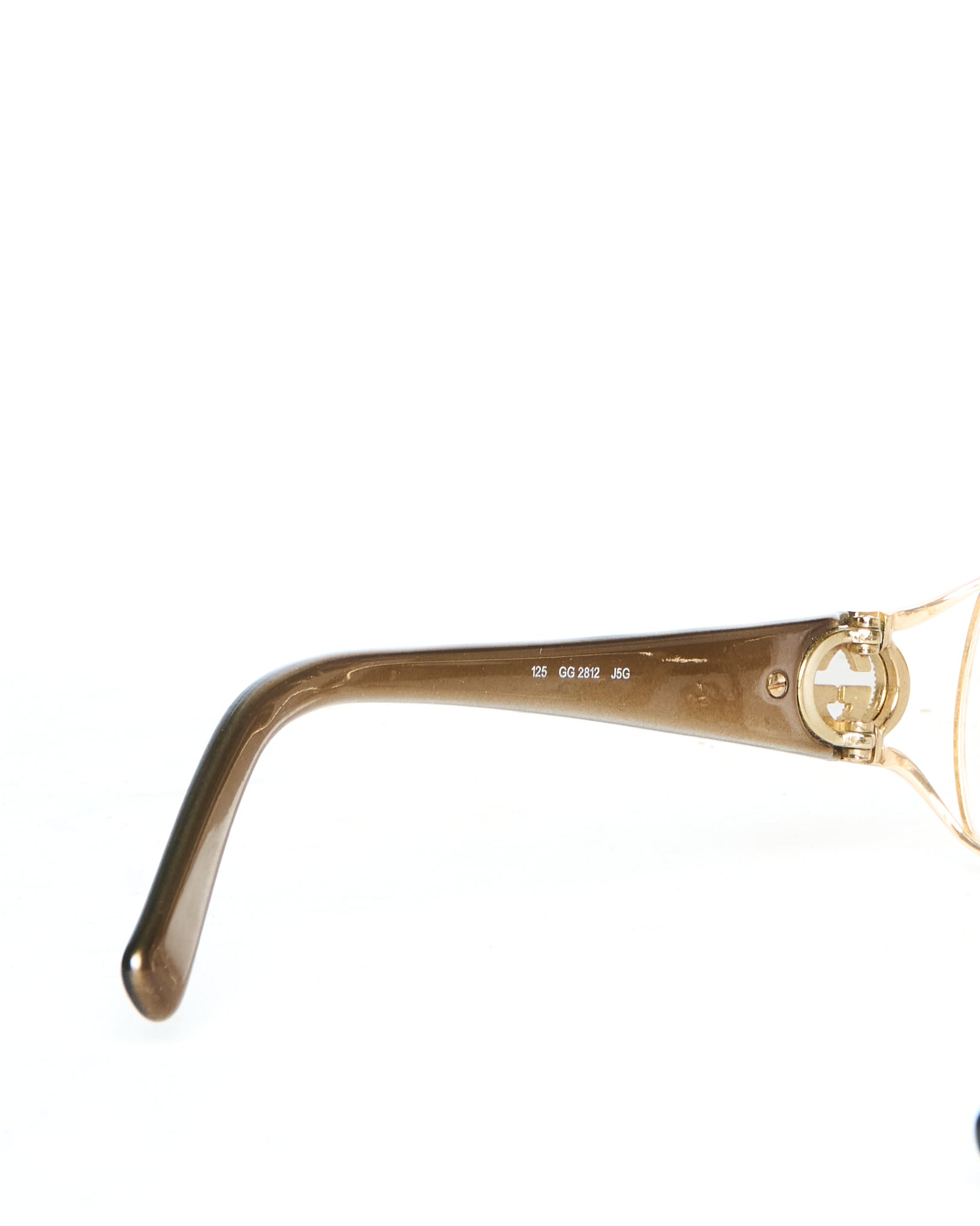 Mid 00s Gucci GG2812 J5G Rectangular Semi-Rimless Eyeglass Frames