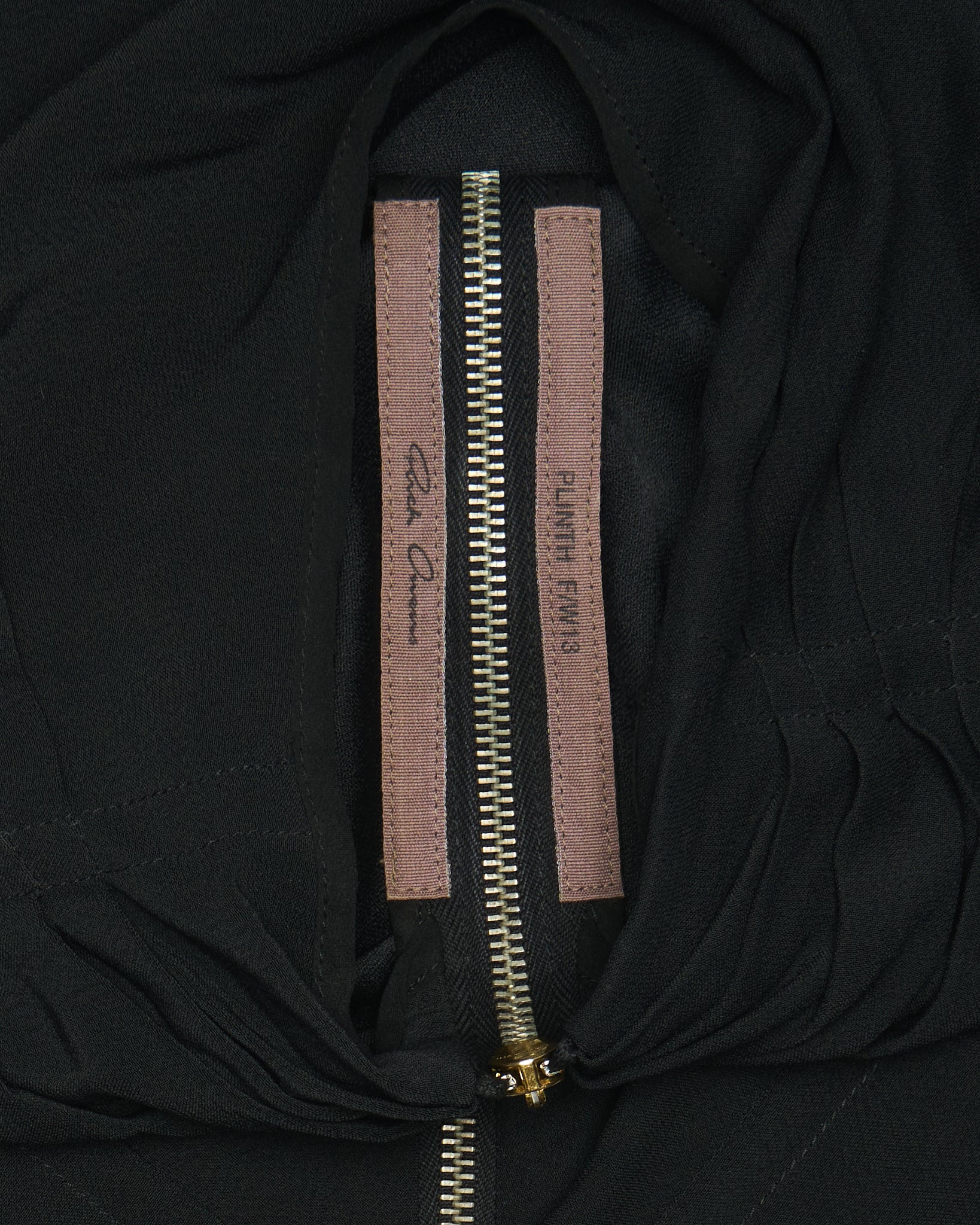 F/W13 Rick Owens “PLINTH” Cowl Neck Back-Zip Column Dress