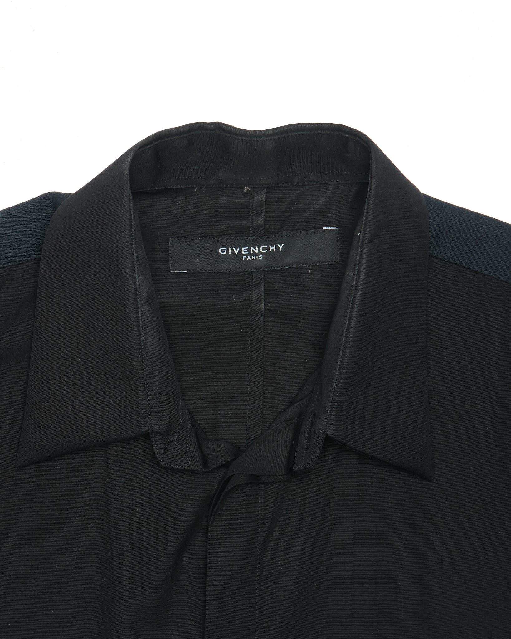 Mid 2010s Givenchy Contrast Panel Slim Fit Dress Shirt Black