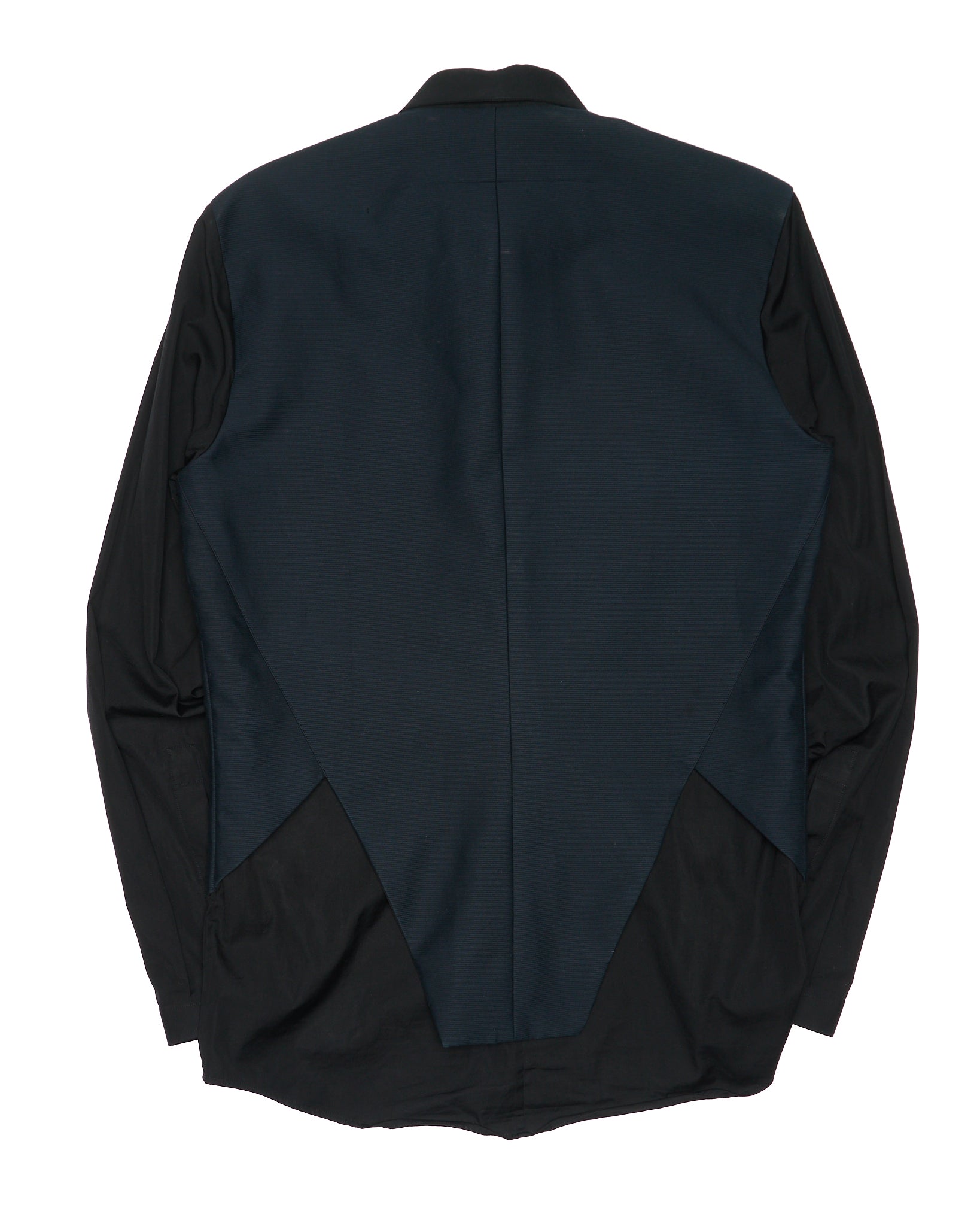 Mid 2010s Givenchy Contrast Panel Slim Fit Dress Shirt Black