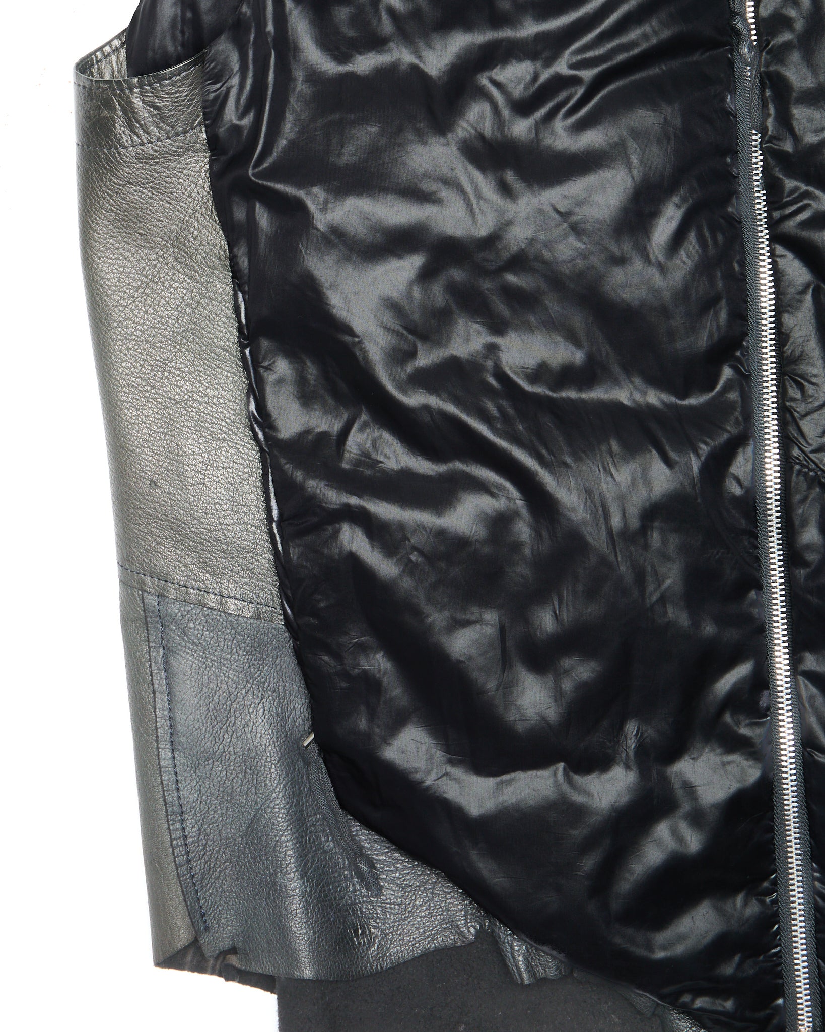 Early 2010s TAKAHIROMIYASHITA TheSoloist. Reconstructed Leather Trim Padded Vest