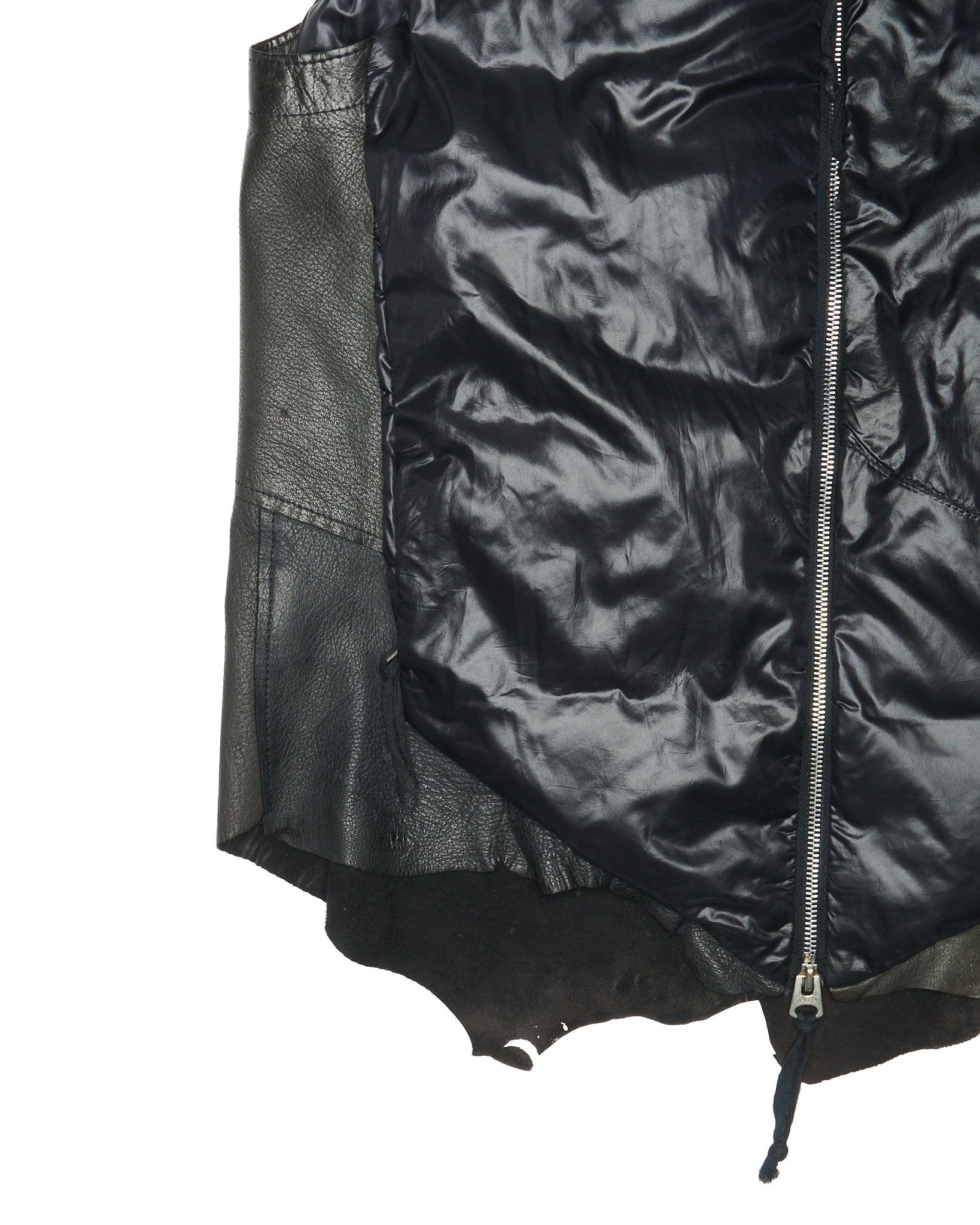 Early 2010s TAKAHIROMIYASHITA TheSoloist. Reconstructed Leather Trim Padded Vest