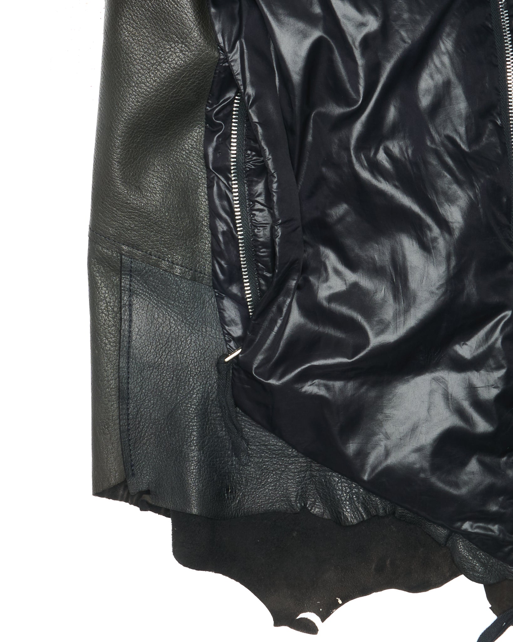 Early 2010s TAKAHIROMIYASHITA TheSoloist. Reconstructed Leather Trim Padded Vest