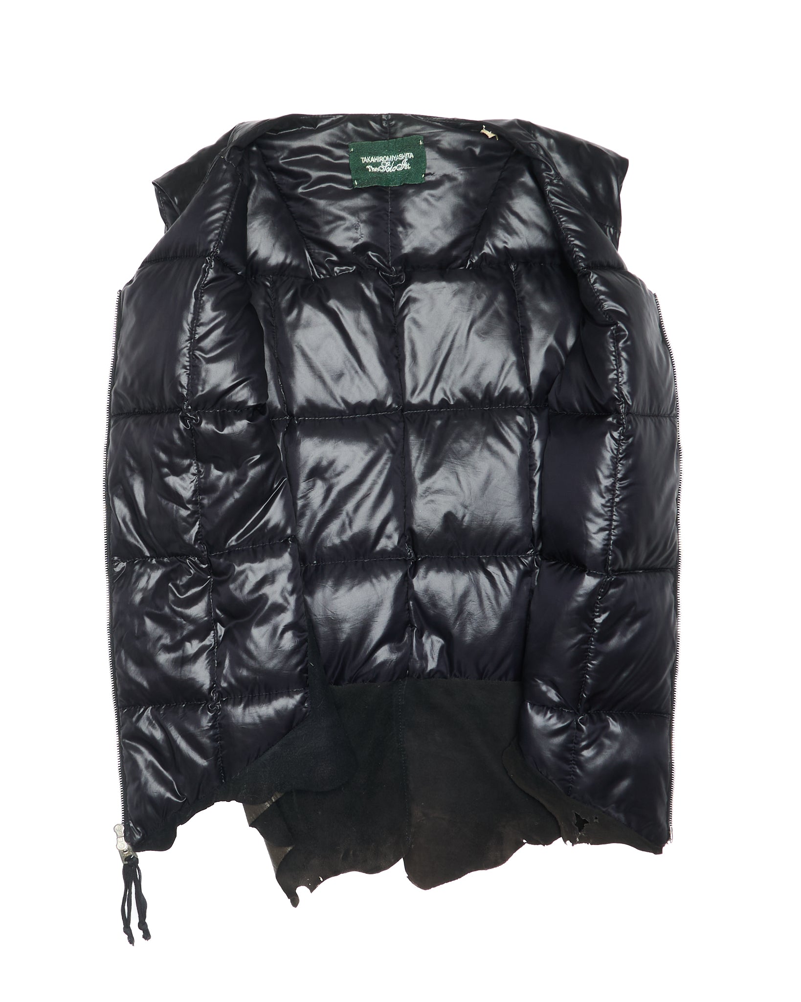 Early 2010s TAKAHIROMIYASHITA TheSoloist. Reconstructed Leather Trim Padded Vest