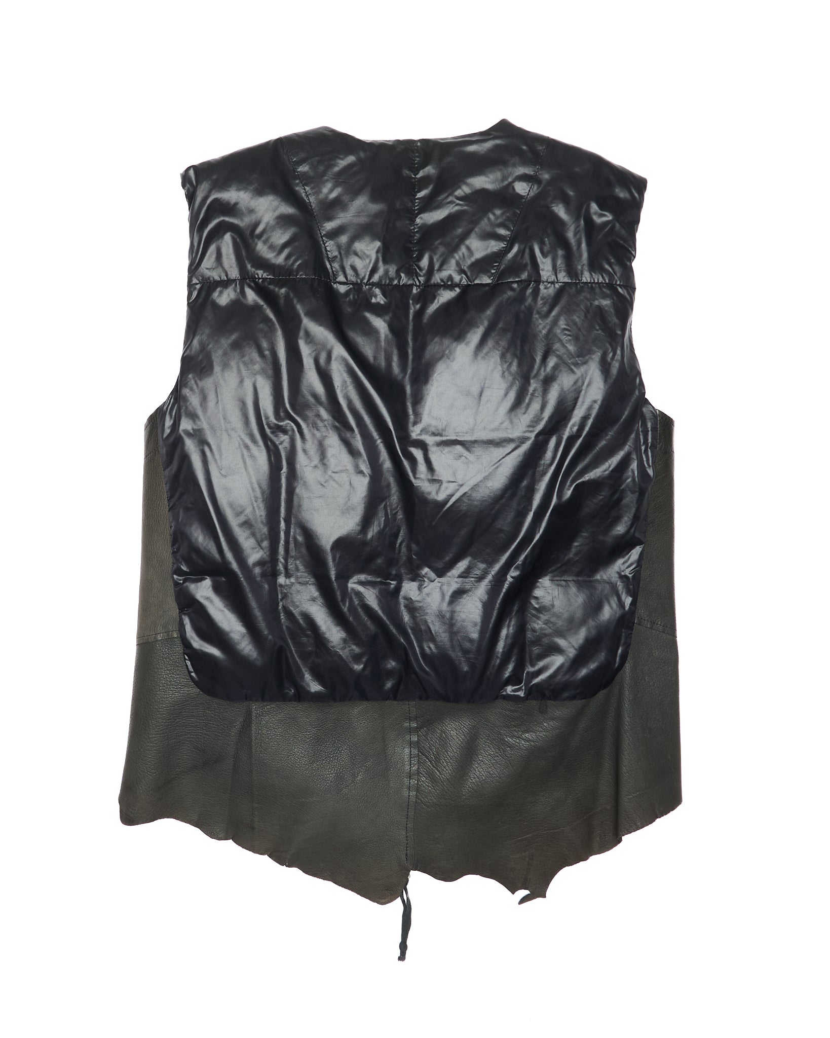 Early 2010s TAKAHIROMIYASHITA TheSoloist. Reconstructed Leather Trim Padded Vest