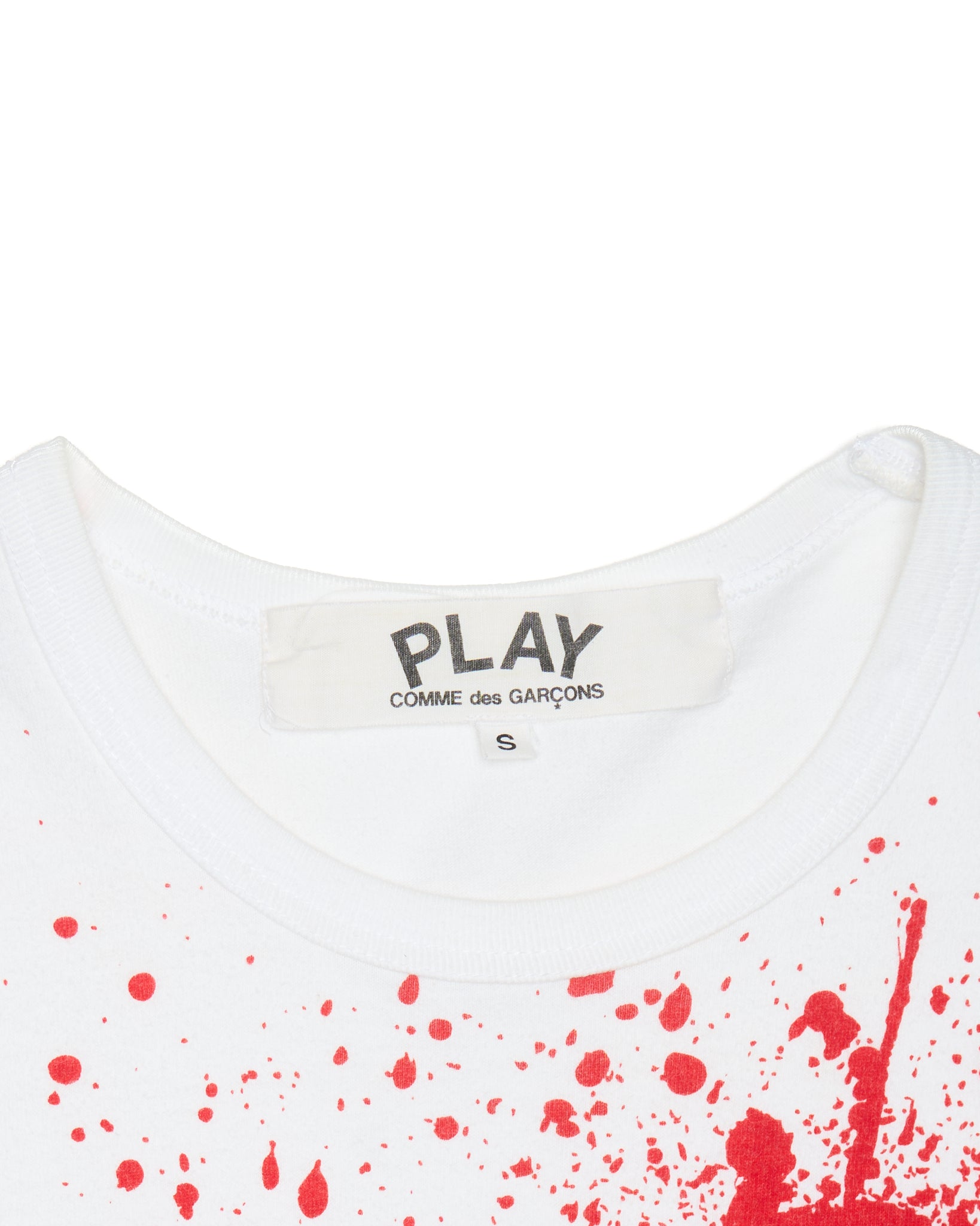 2010s COMME des GARÇONS PLAY Giant Red Heart Paint Splatter Logo Tee