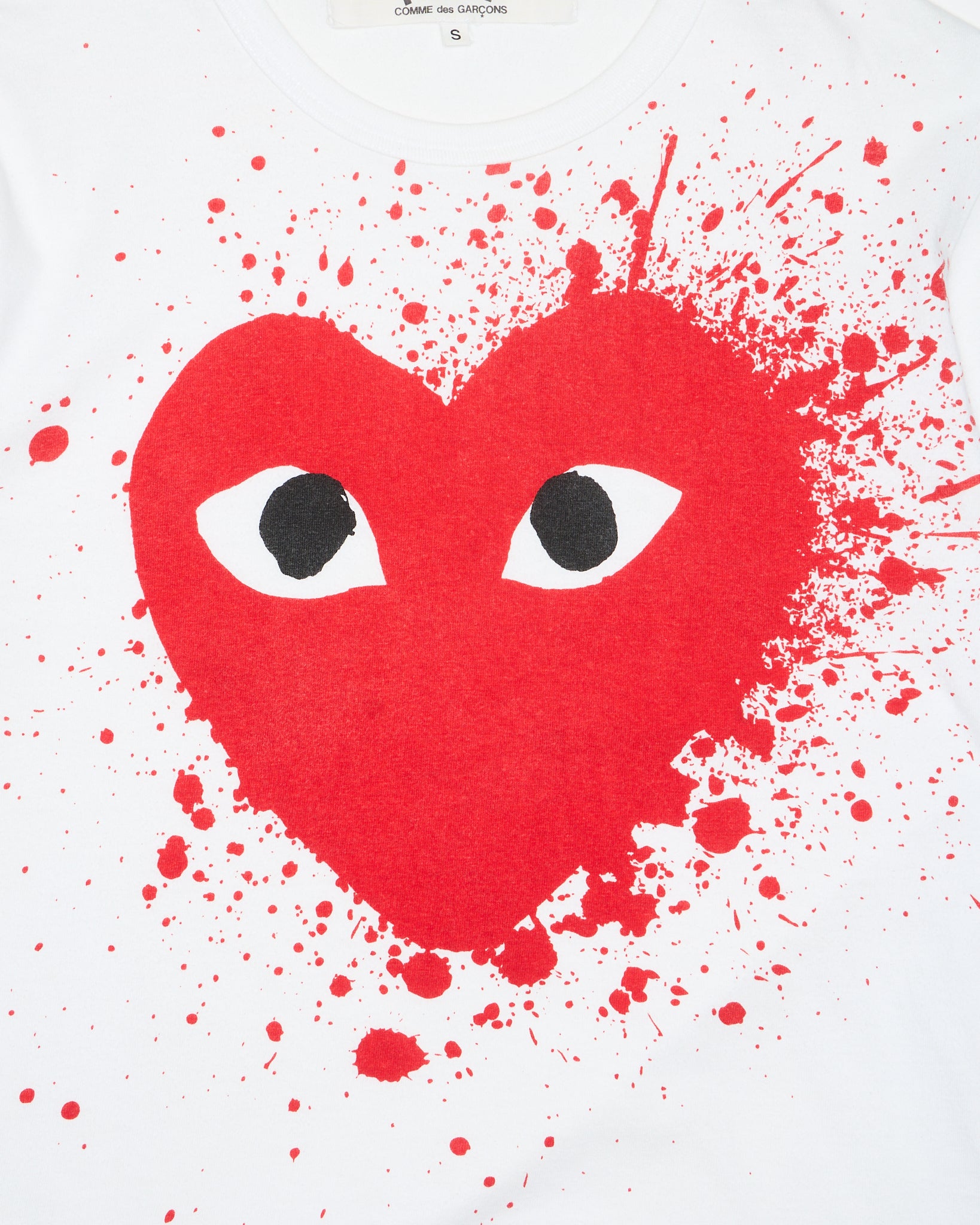 2010s COMME des GARÇONS PLAY Giant Red Heart Paint Splatter Logo Tee