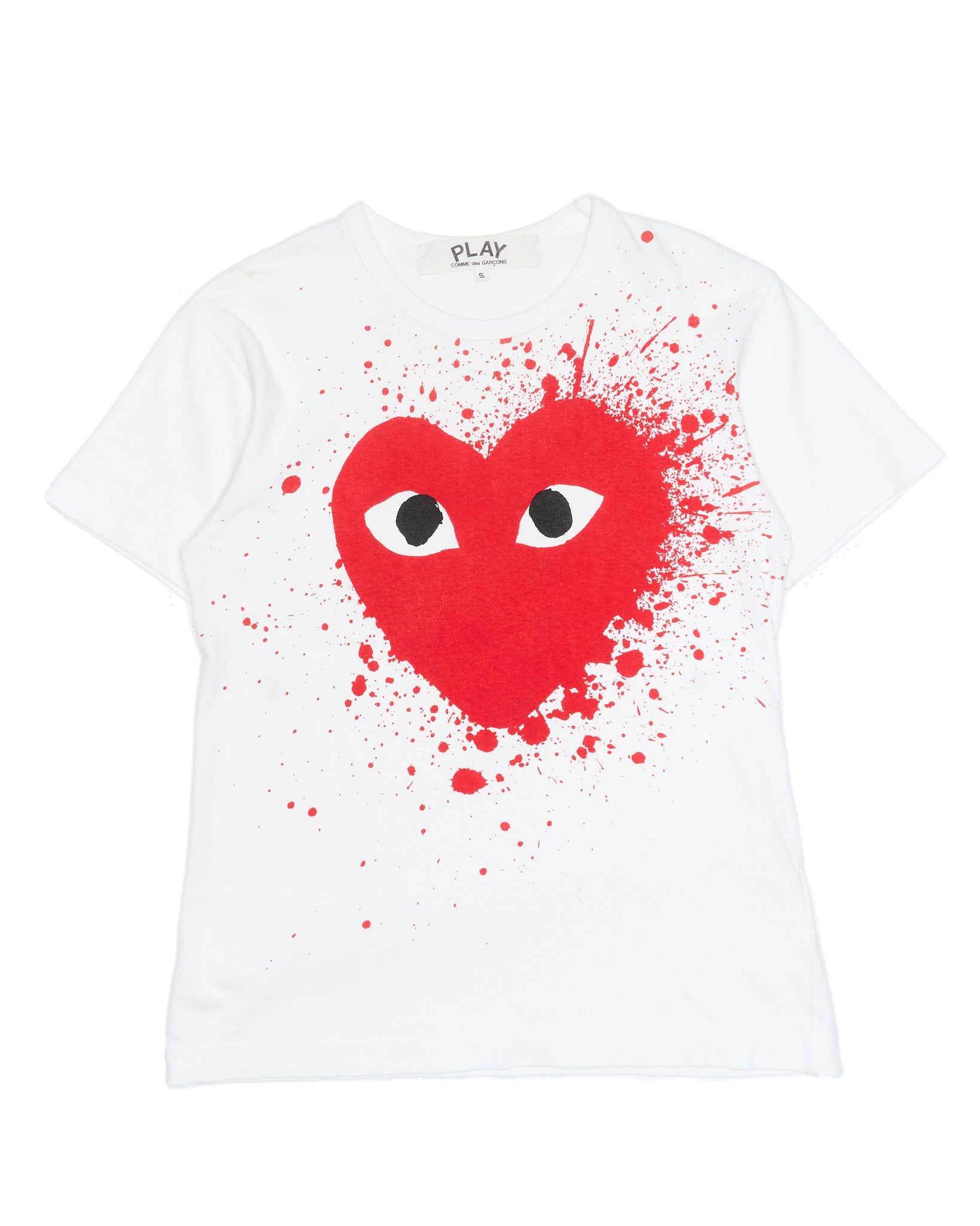 2010s COMME des GARÇONS PLAY Giant Red Heart Paint Splatter Logo Tee