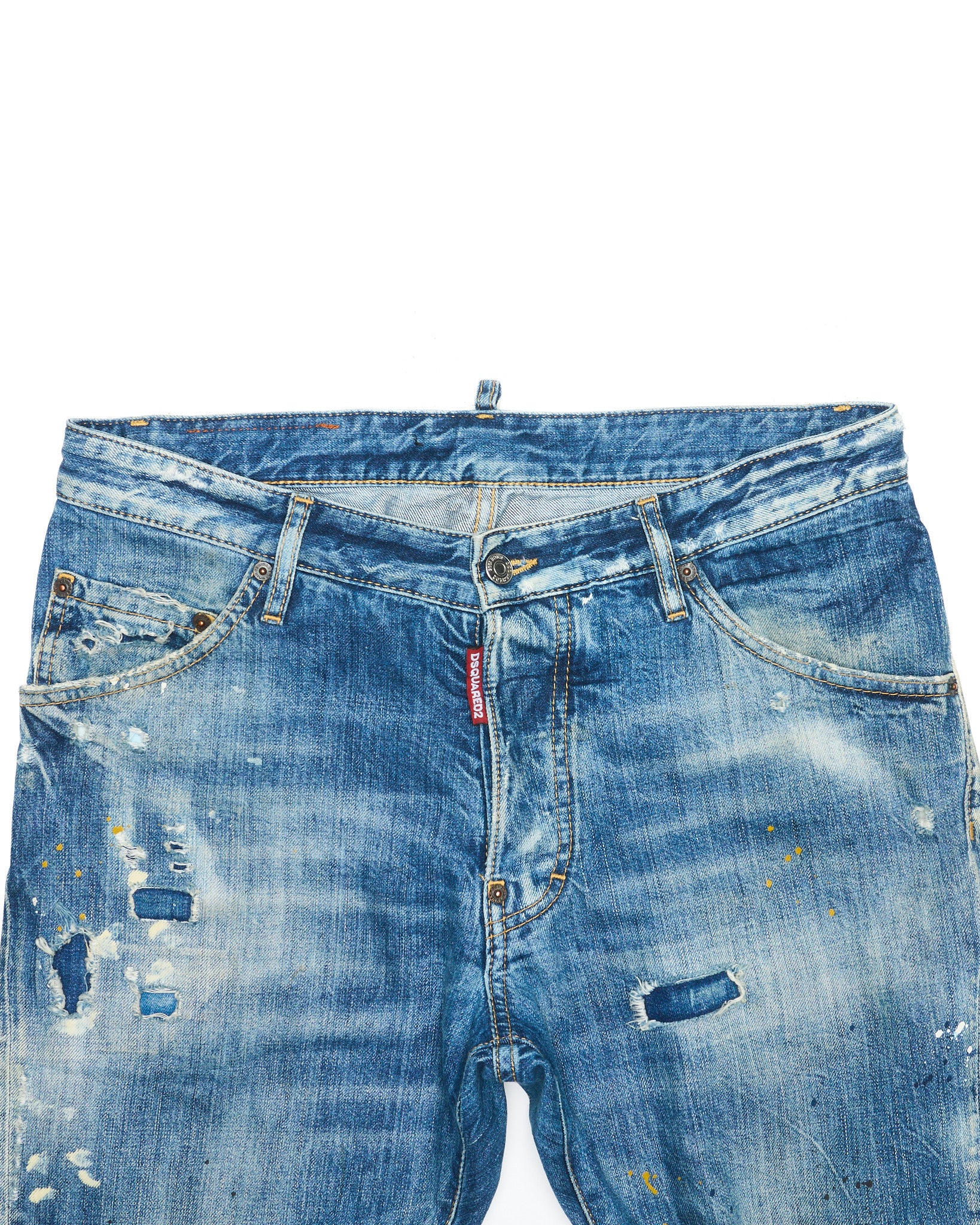 2020 Dsquared2 ‘Classic Kenny’ Paint Splatter Distressed Jeans