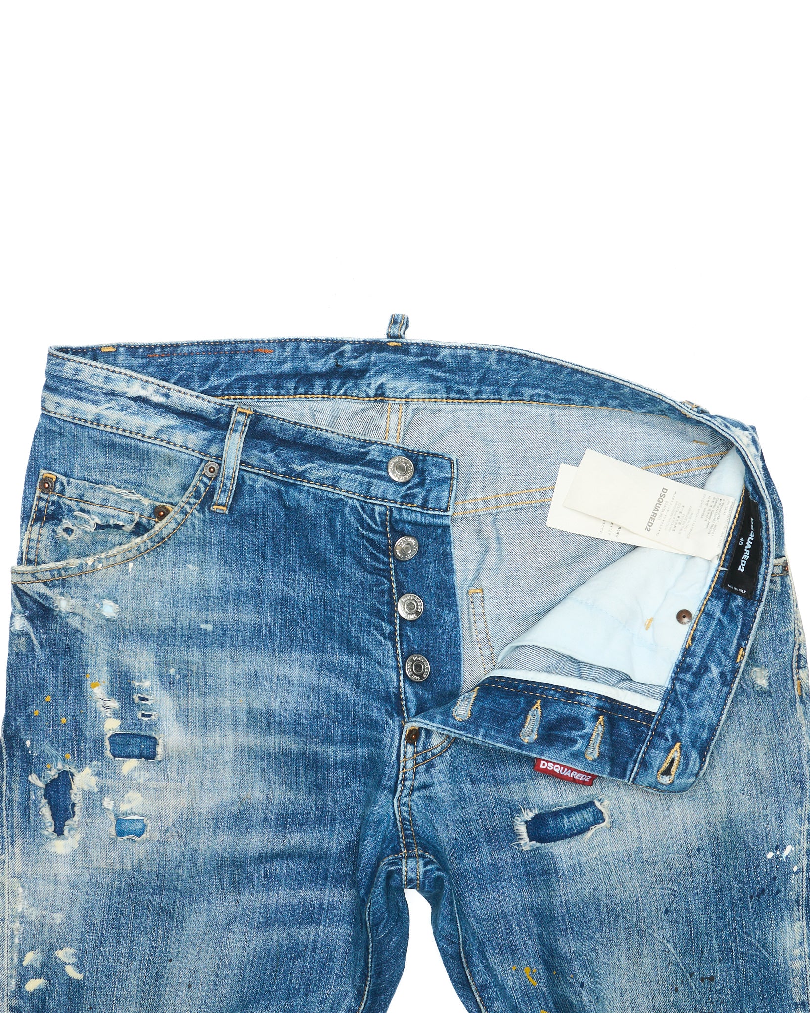 2020 Dsquared2 ‘Classic Kenny’ Paint Splatter Distressed Jeans