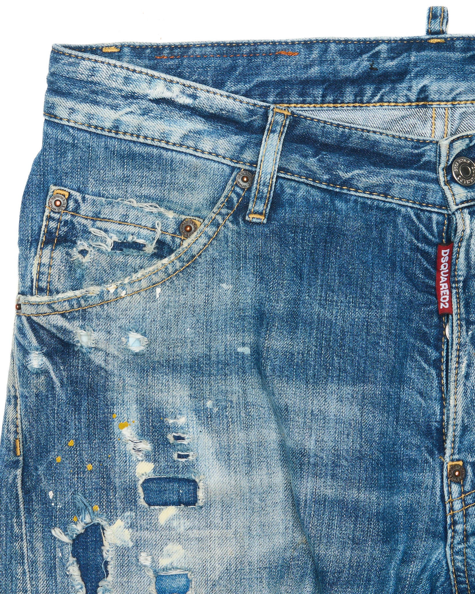 2020 Dsquared2 ‘Classic Kenny’ Paint Splatter Distressed Jeans