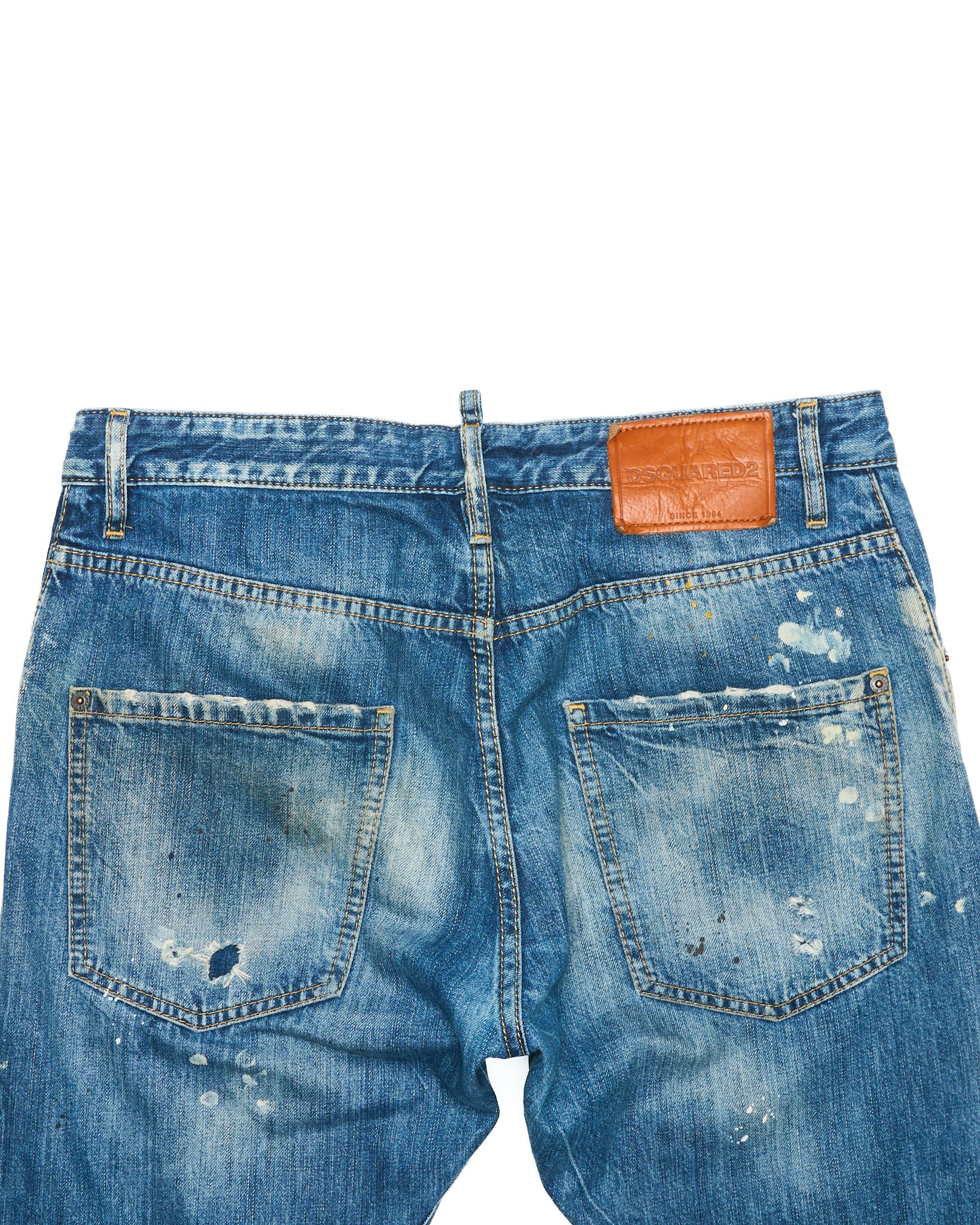 2020 Dsquared2 ‘Classic Kenny’ Paint Splatter Distressed Jeans