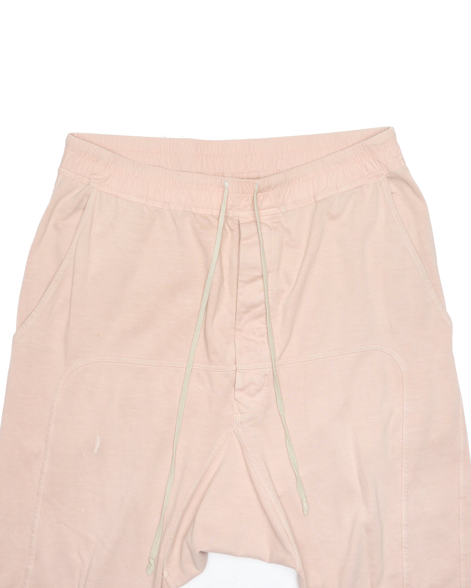A/W21 Rick Owens DRKSHDW 'GETHSEMANE' Faded Pink Drop Crotch Jogger Pants
