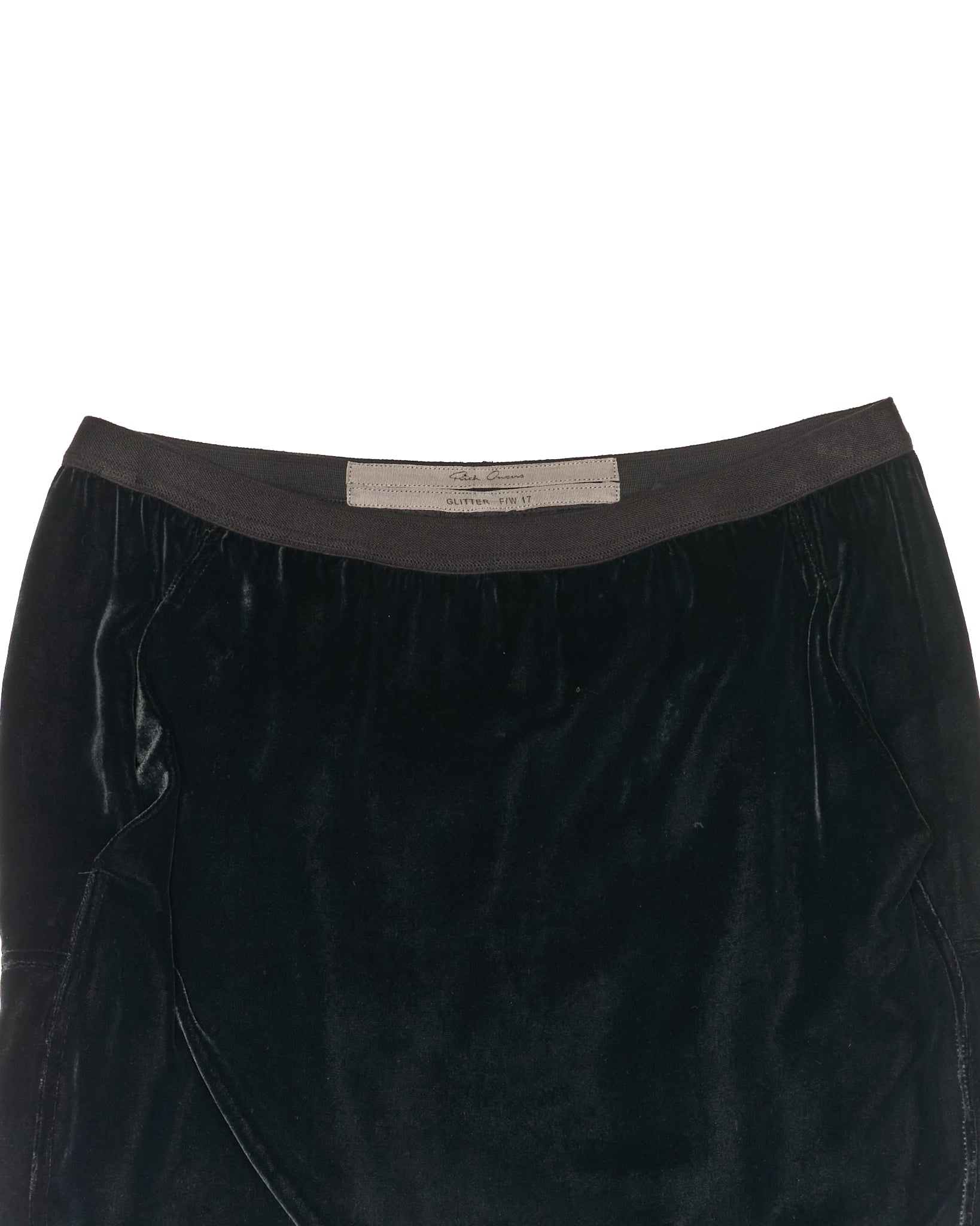A/W17 Rick Owens "GLITTER" Black Velvet Maxi Skirt