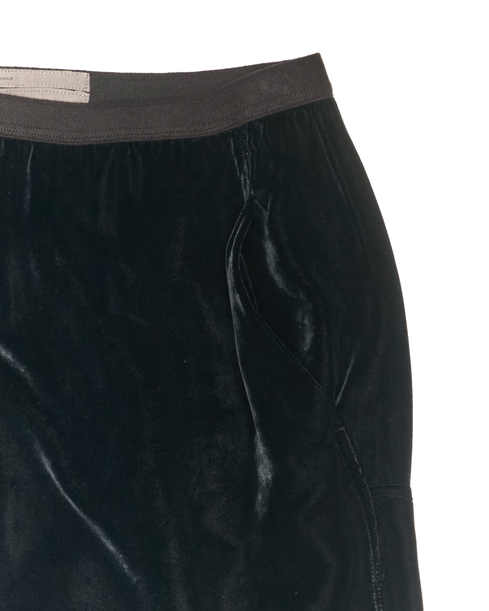 A/W17 Rick Owens "GLITTER" Black Velvet Maxi Skirt