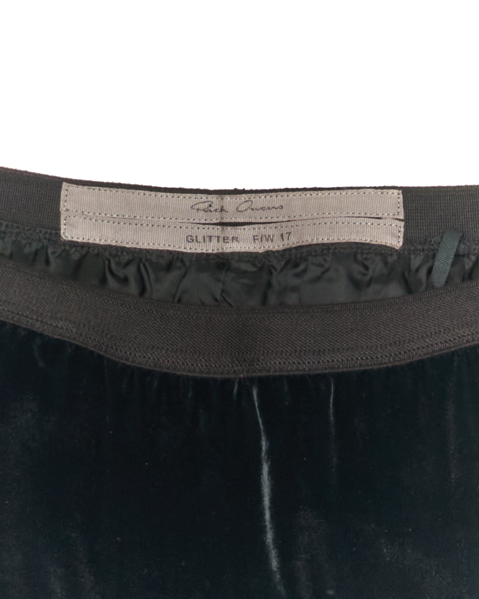 A/W17 Rick Owens "GLITTER" Black Velvet Maxi Skirt