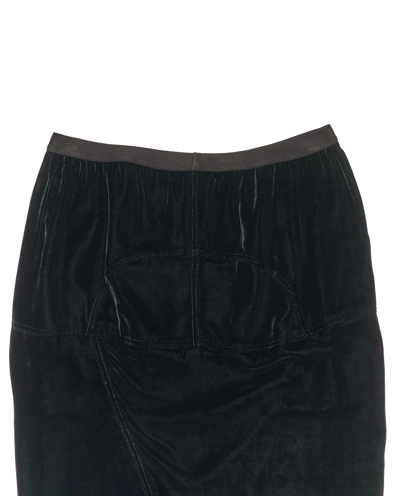 A/W17 Rick Owens "GLITTER" Black Velvet Maxi Skirt