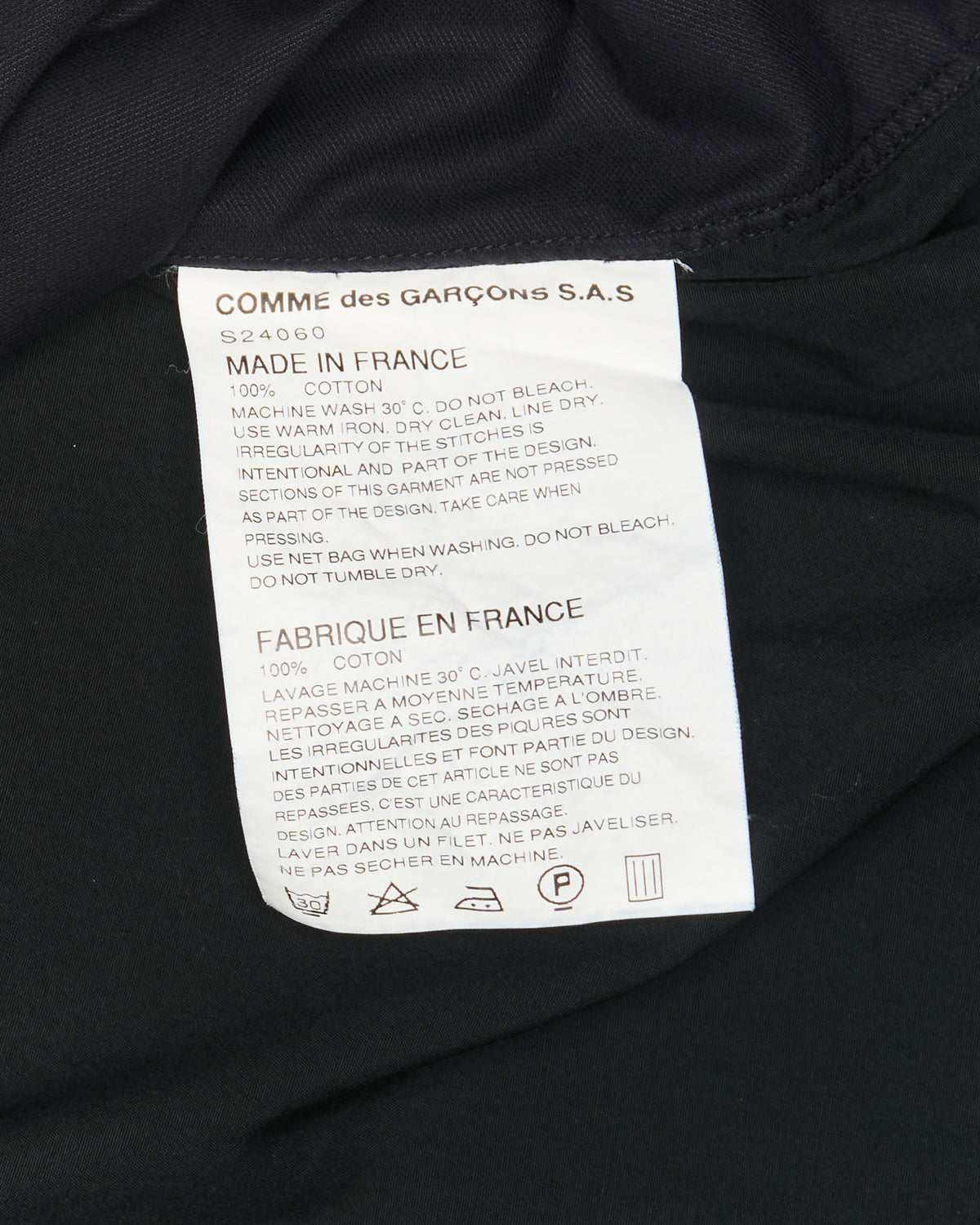 S/S16 COMME des GARÇONS SHIRT Contrast Dual-Toned Button-Up Shirt