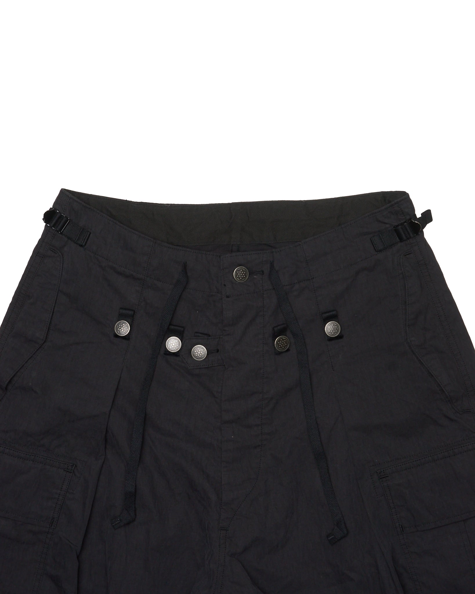 Kapital Rip Stop JUMBO Black Cargo Pants