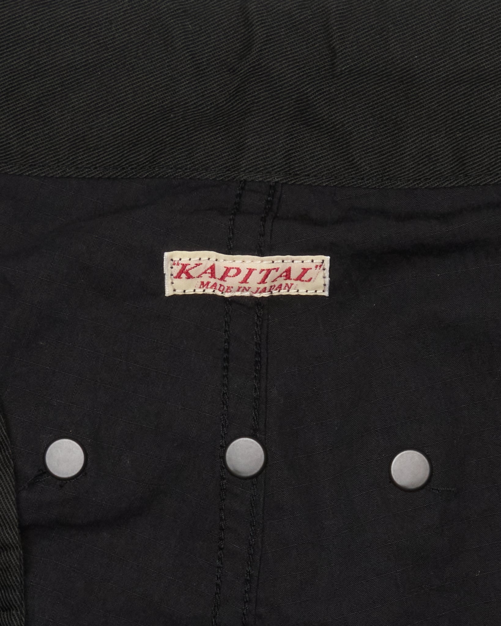 Kapital Rip Stop JUMBO Black Cargo Pants