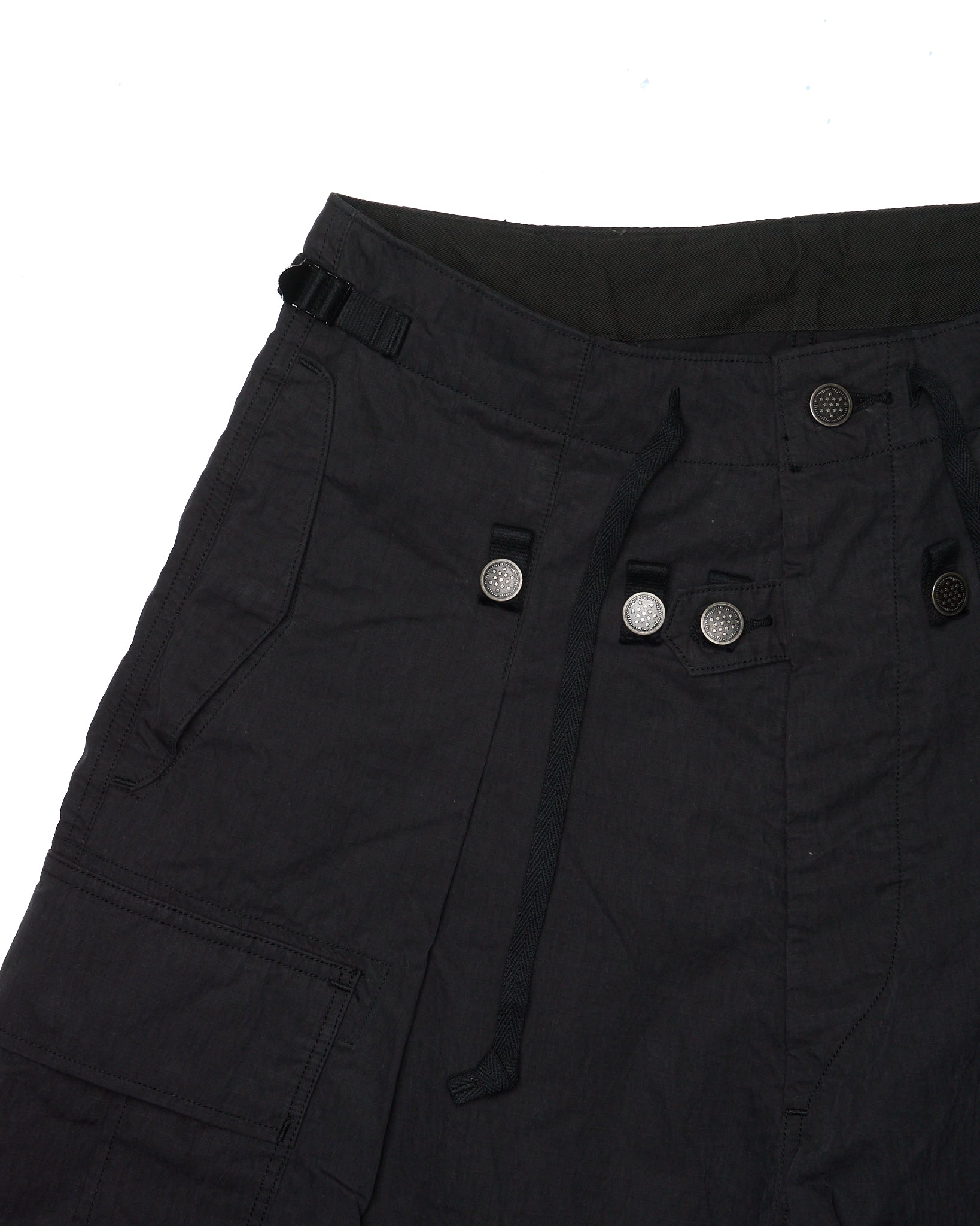 Kapital Rip Stop JUMBO Black Cargo Pants
