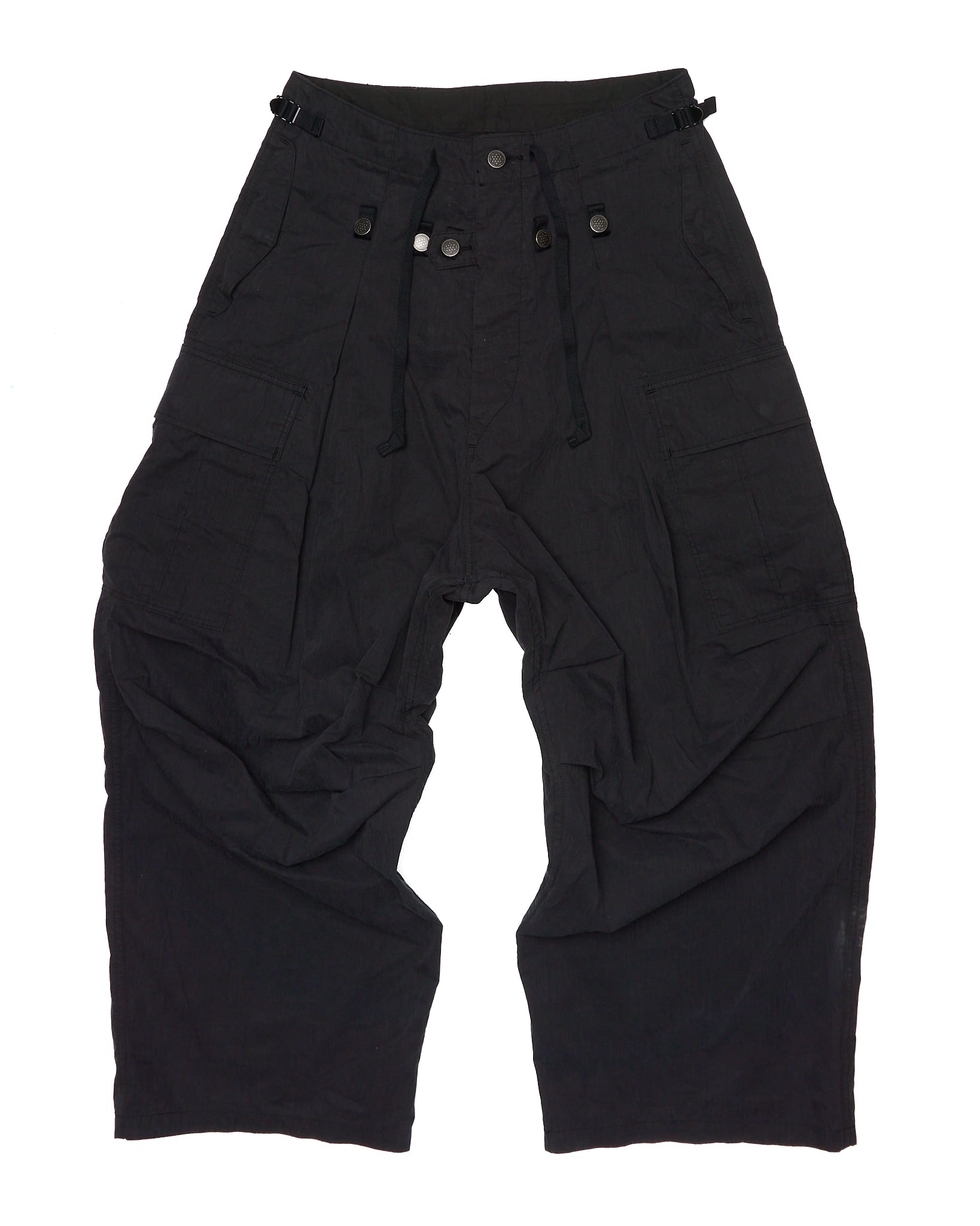 Kapital Rip Stop JUMBO Black Cargo Pants
