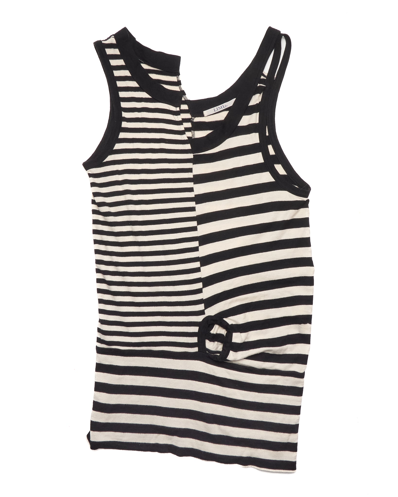 LIMI feu Asymmetric Deconstructed Striped Tank Top