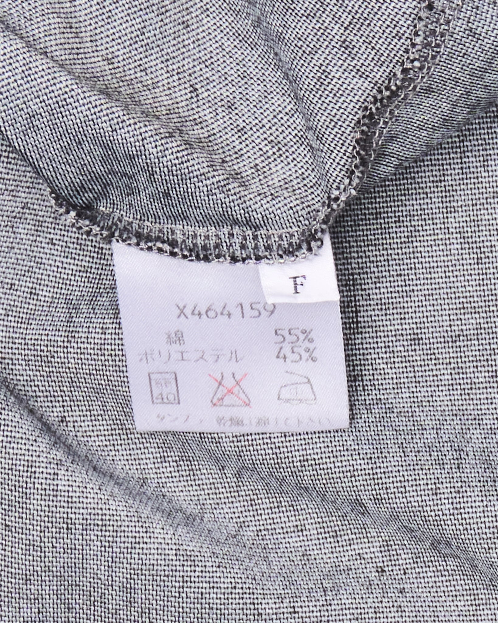 Late 00s A.A.R Yohji Yamamoto Grey Cotton Pique Polo