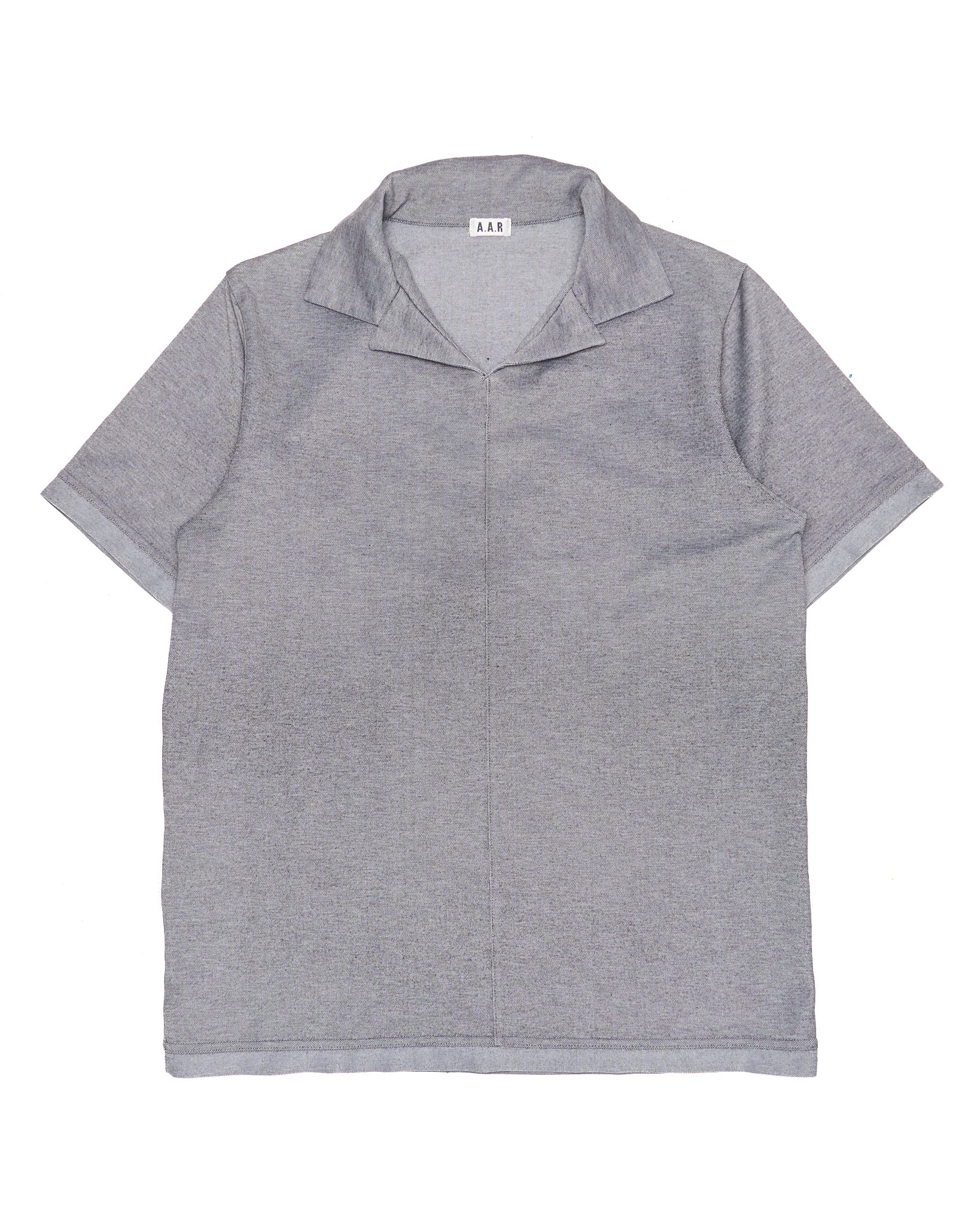 Late 00s A.A.R Yohji Yamamoto Grey Cotton Pique Polo