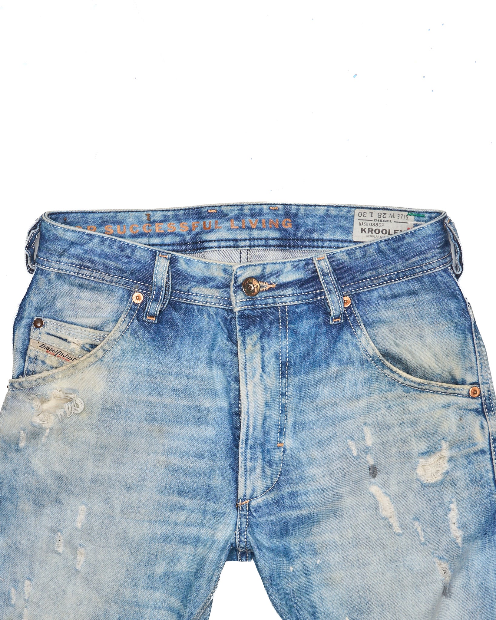 Late 00s Diesel Krooley Slim-Carrot-Fit Vintage Indigo Wash Denim