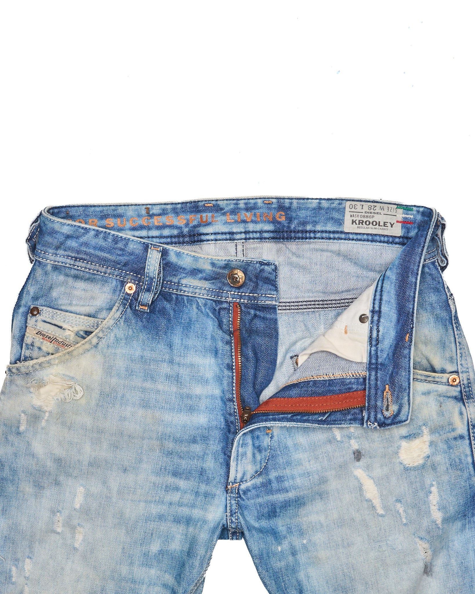 Late 00s Diesel Krooley Slim-Carrot-Fit Vintage Indigo Wash Denim