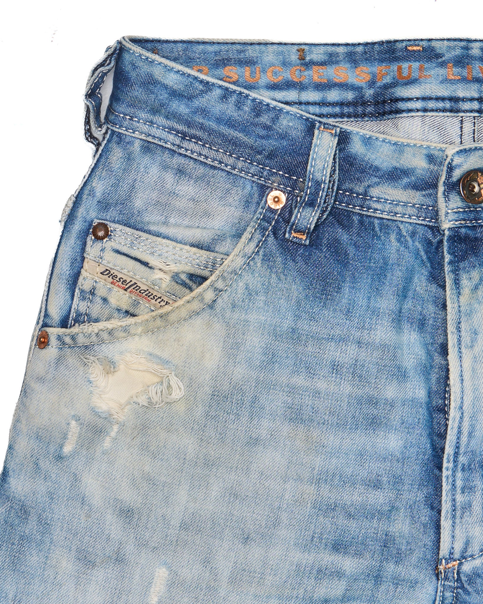 Late 00s Diesel Krooley Slim-Carrot-Fit Vintage Indigo Wash Denim