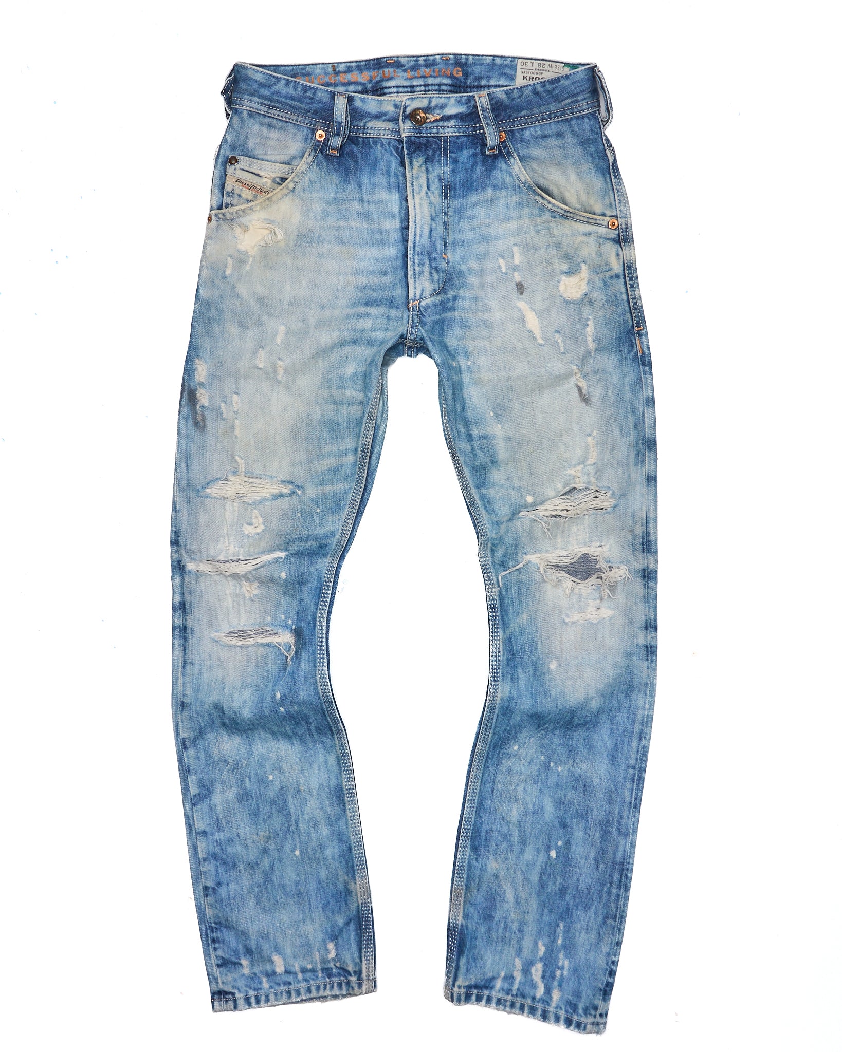 Late 00s Diesel Krooley Slim-Carrot-Fit Vintage Indigo Wash Denim