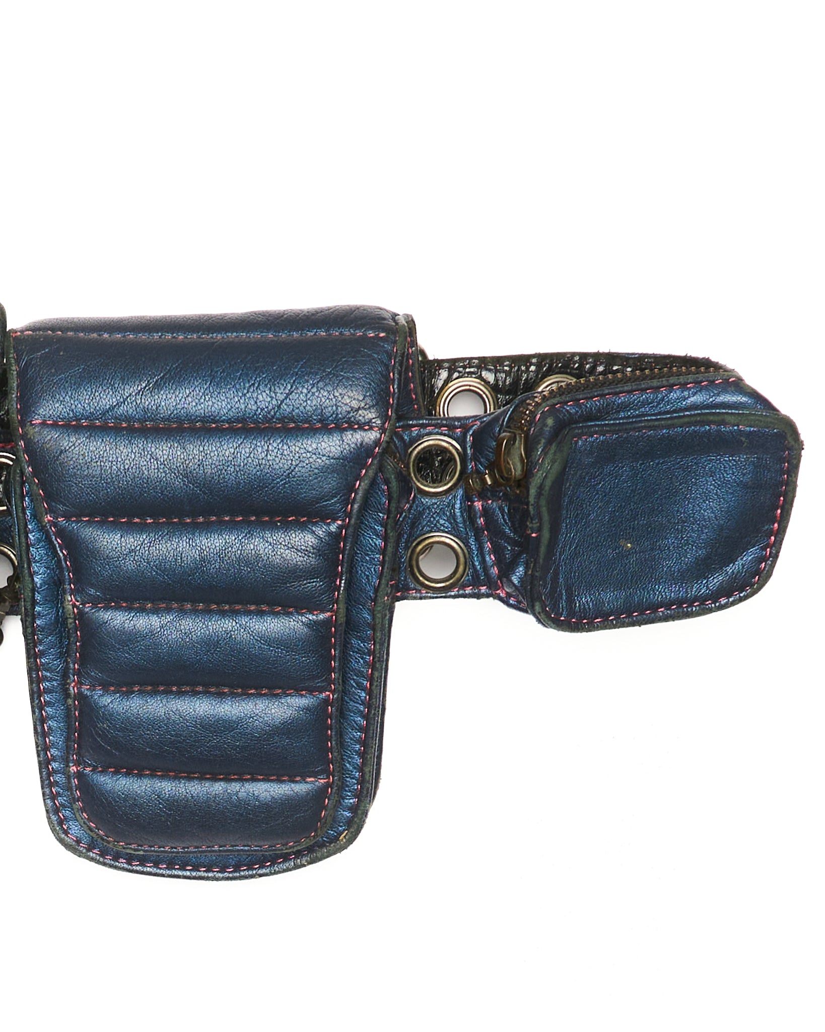 Late 00s KMRii “Out of Control” Multi-Pocket Leather Belt Bag