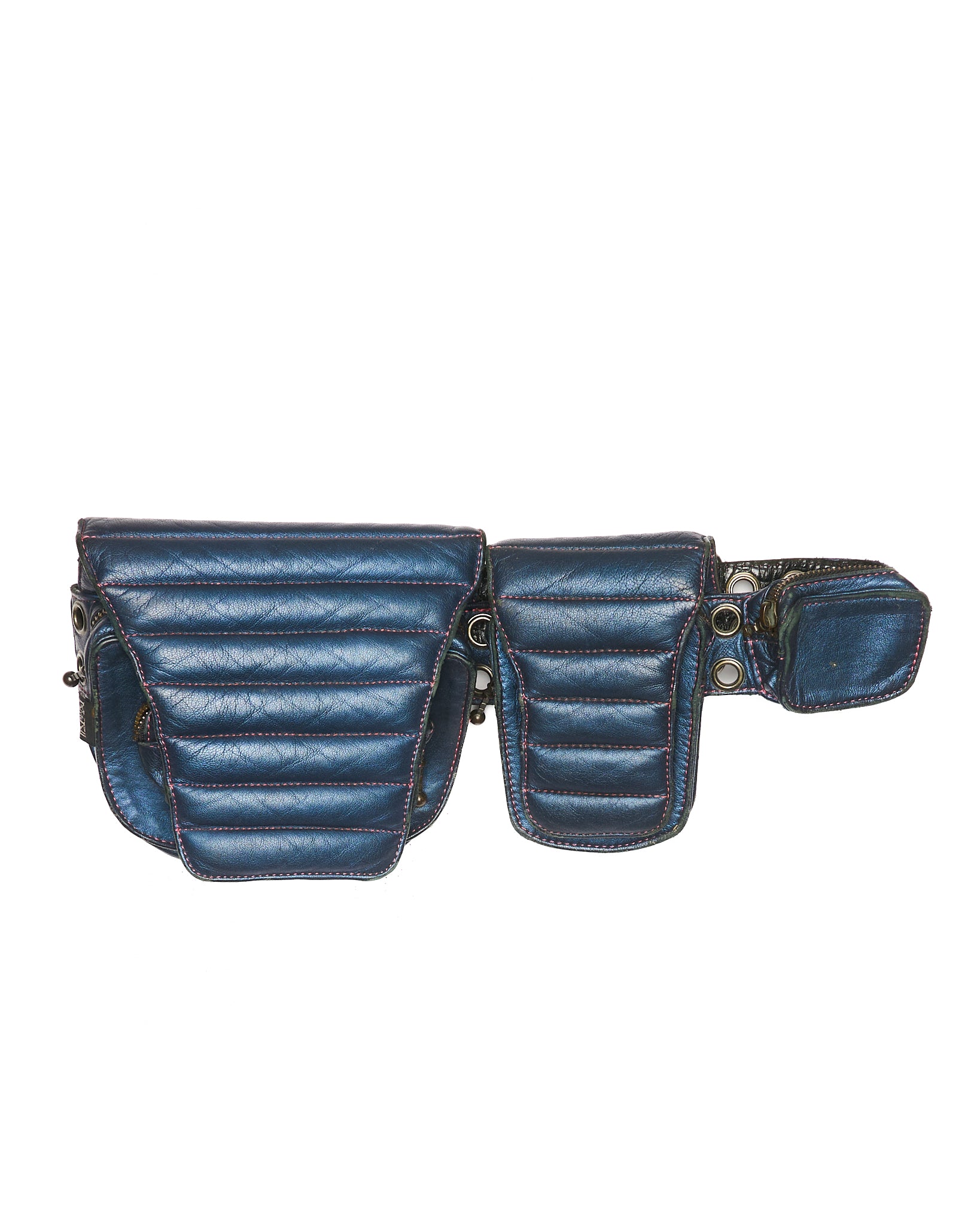 Late 00s KMRii “Out of Control” Multi-Pocket Leather Belt Bag