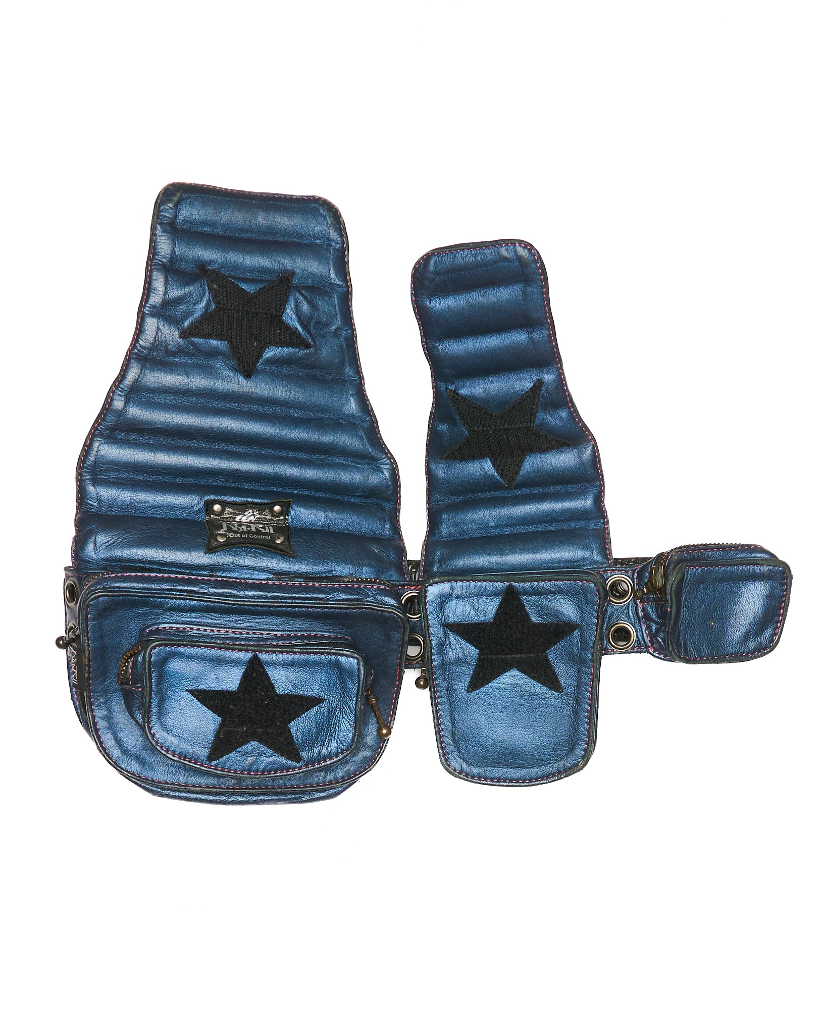 Late 00s KMRii “Out of Control” Multi-Pocket Leather Belt Bag