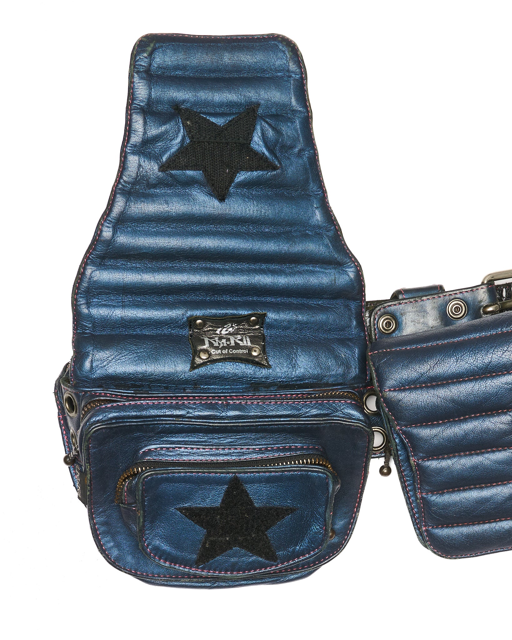Late 00s KMRii “Out of Control” Multi-Pocket Leather Belt Bag
