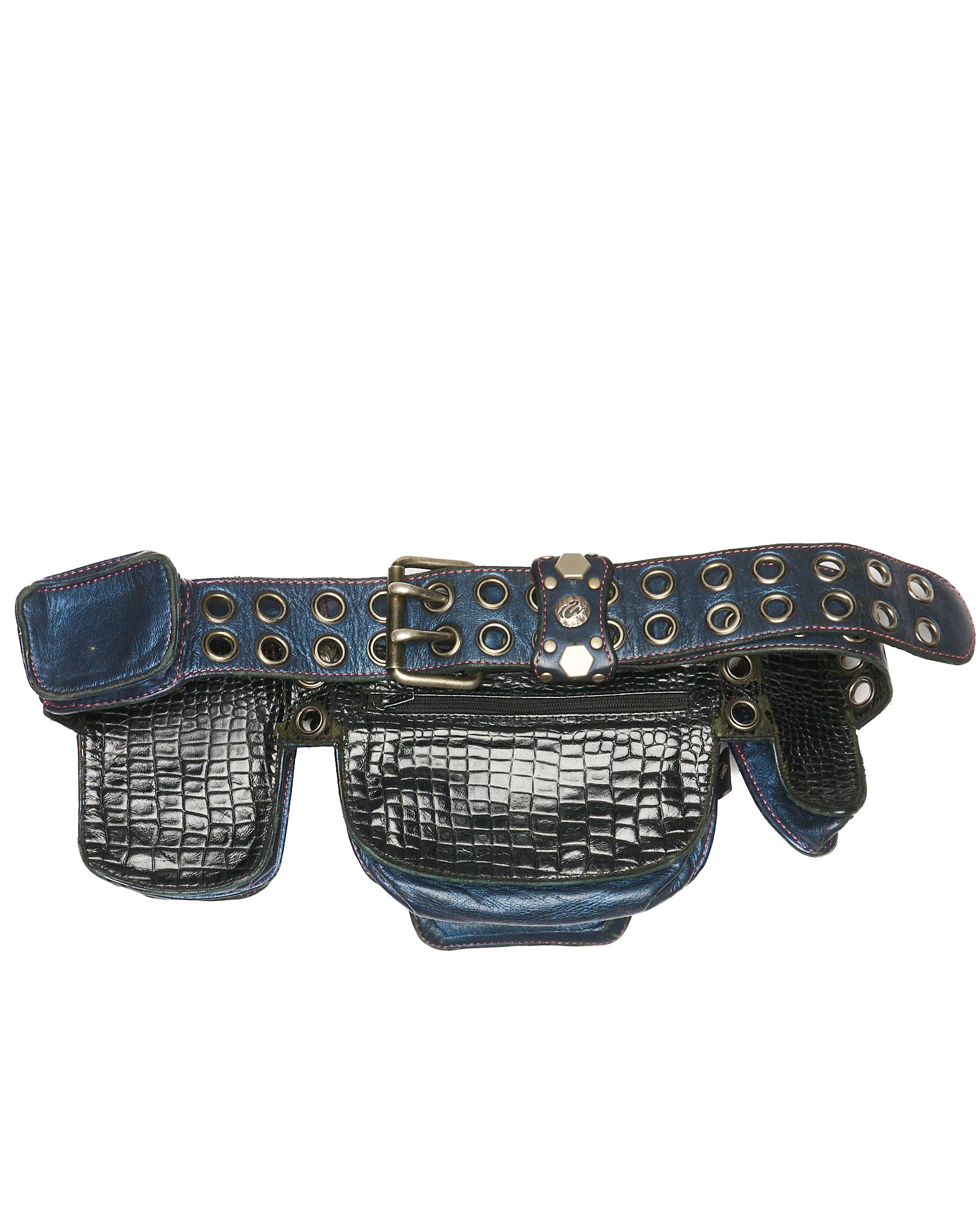 Late 00s KMRii “Out of Control” Multi-Pocket Leather Belt Bag